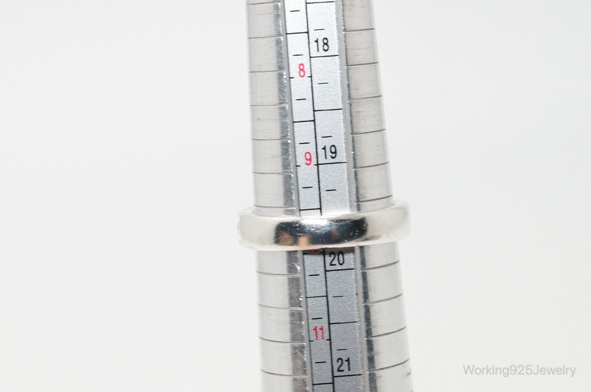 Vintage Designer Judith Ripka Ruby CZ Cable Sterling Silver Ring - Size 10