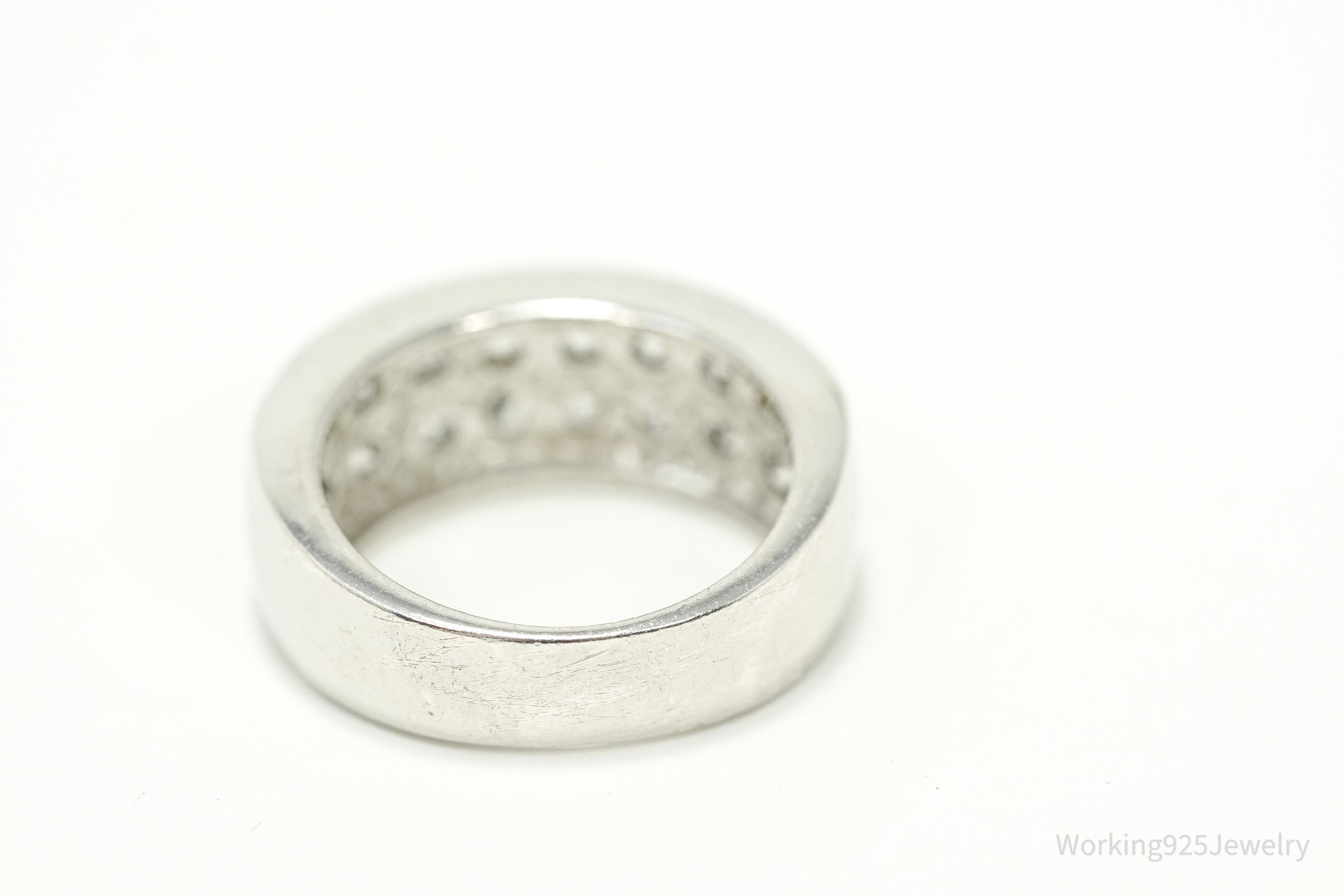 Vintage Cubic Zirconia Sterling Silver Ring - Size 6