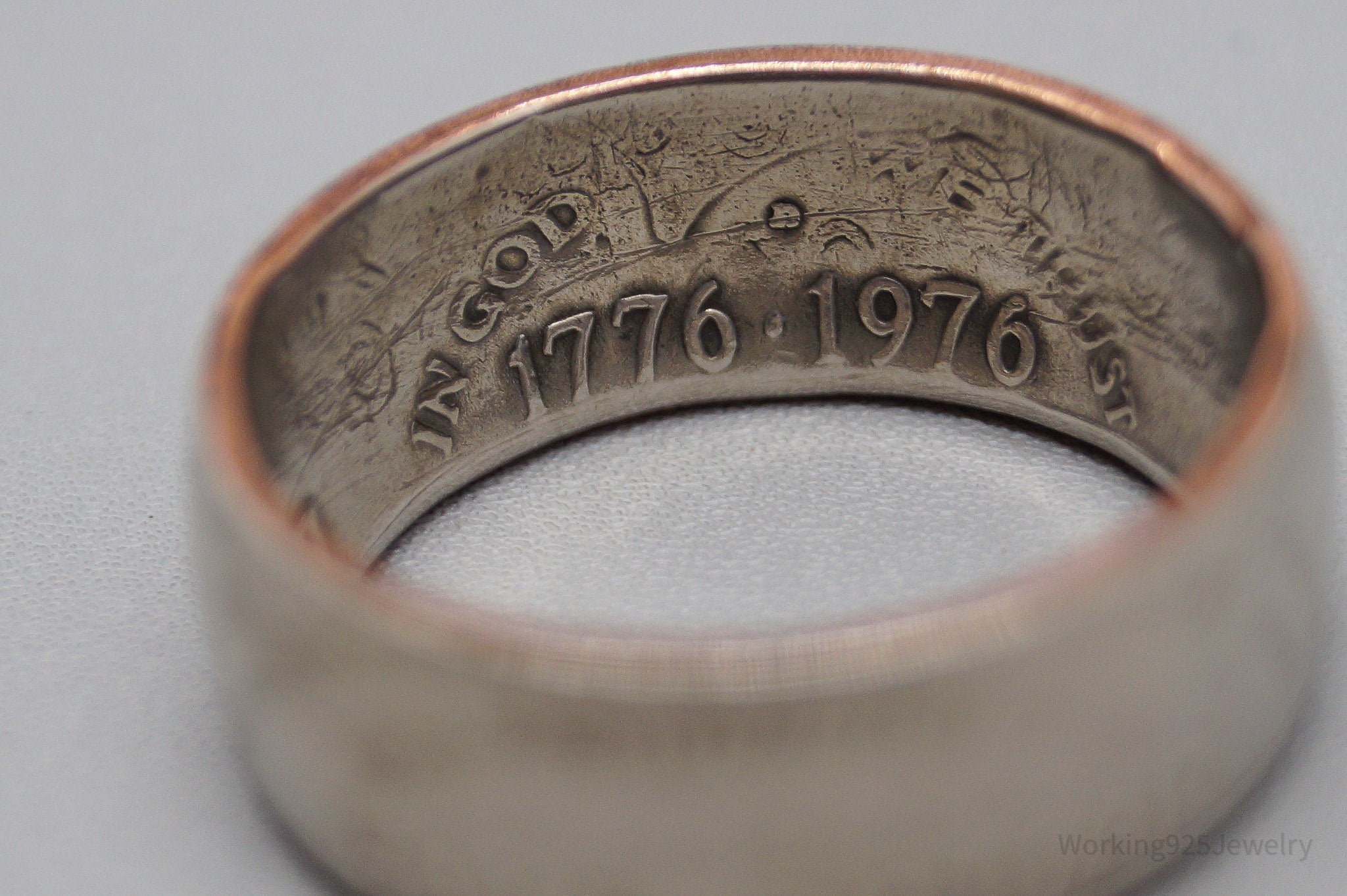 Vintage 1776 To 1976 Bicentennial Half Dollar Silver Ring - Size 11.25
