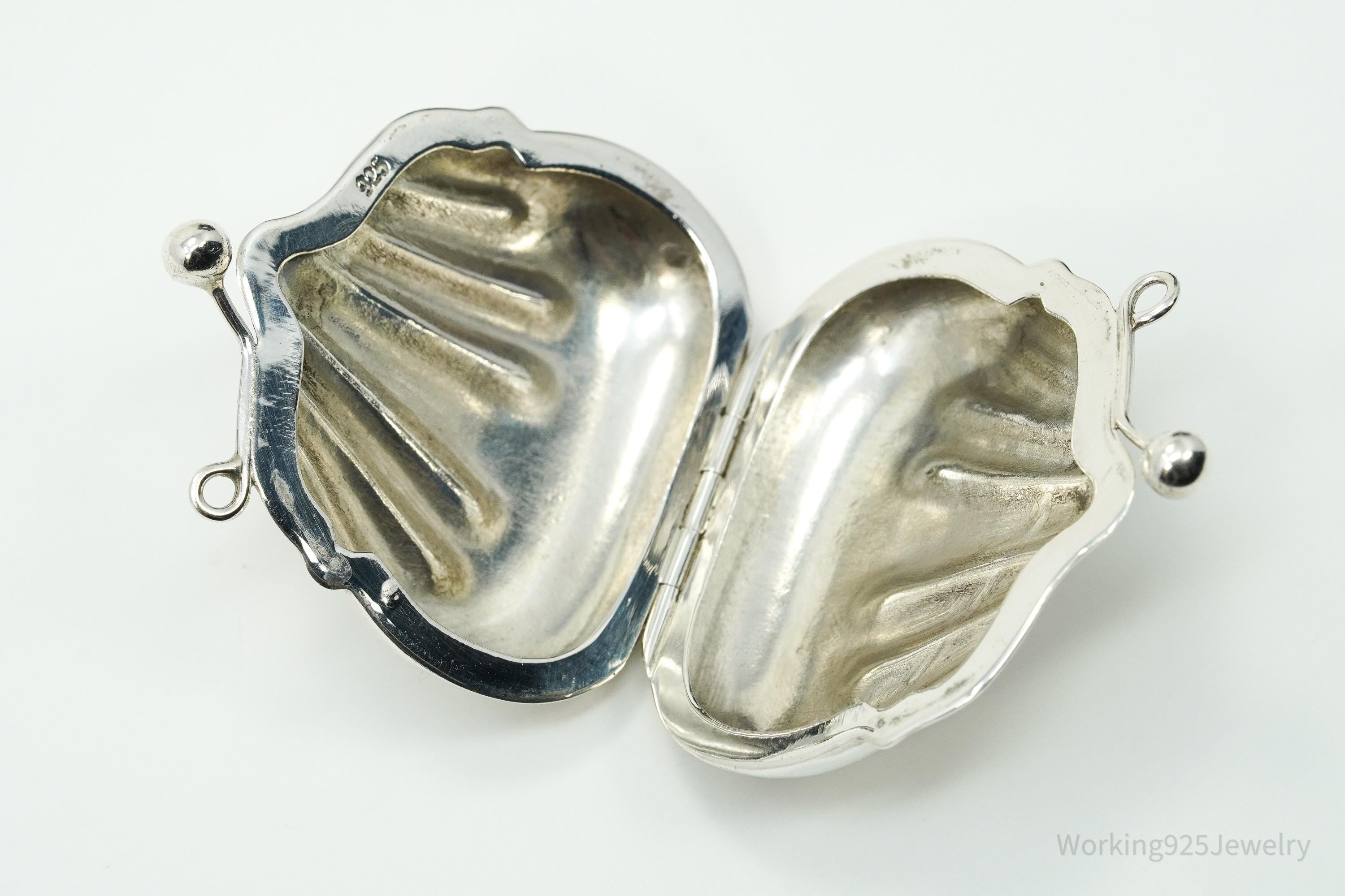 Vintage Purse Bag Locket Sterling Silver Pill Box