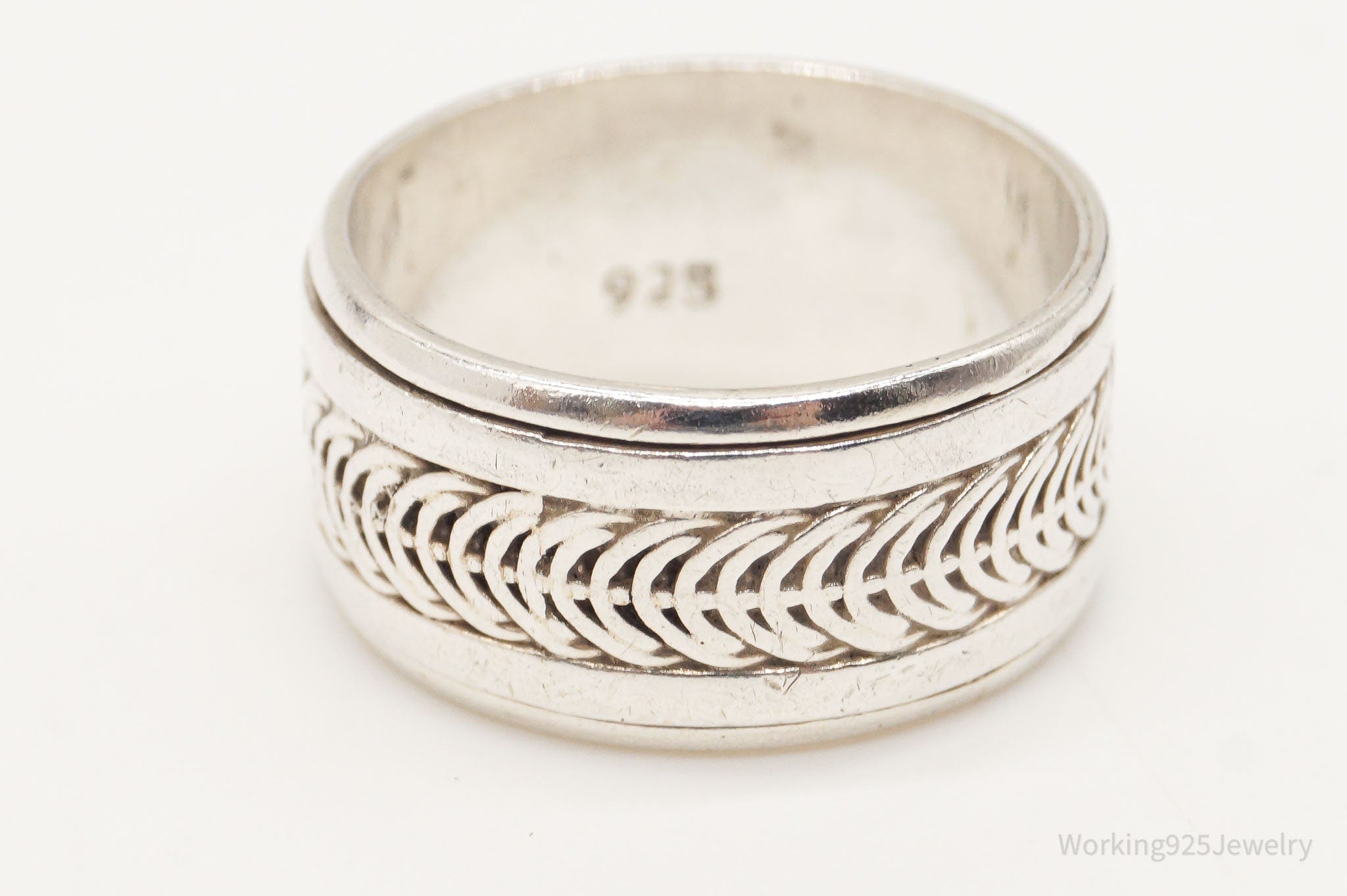 Vintage Sterling Silver Spinner Band Ring - Size 8