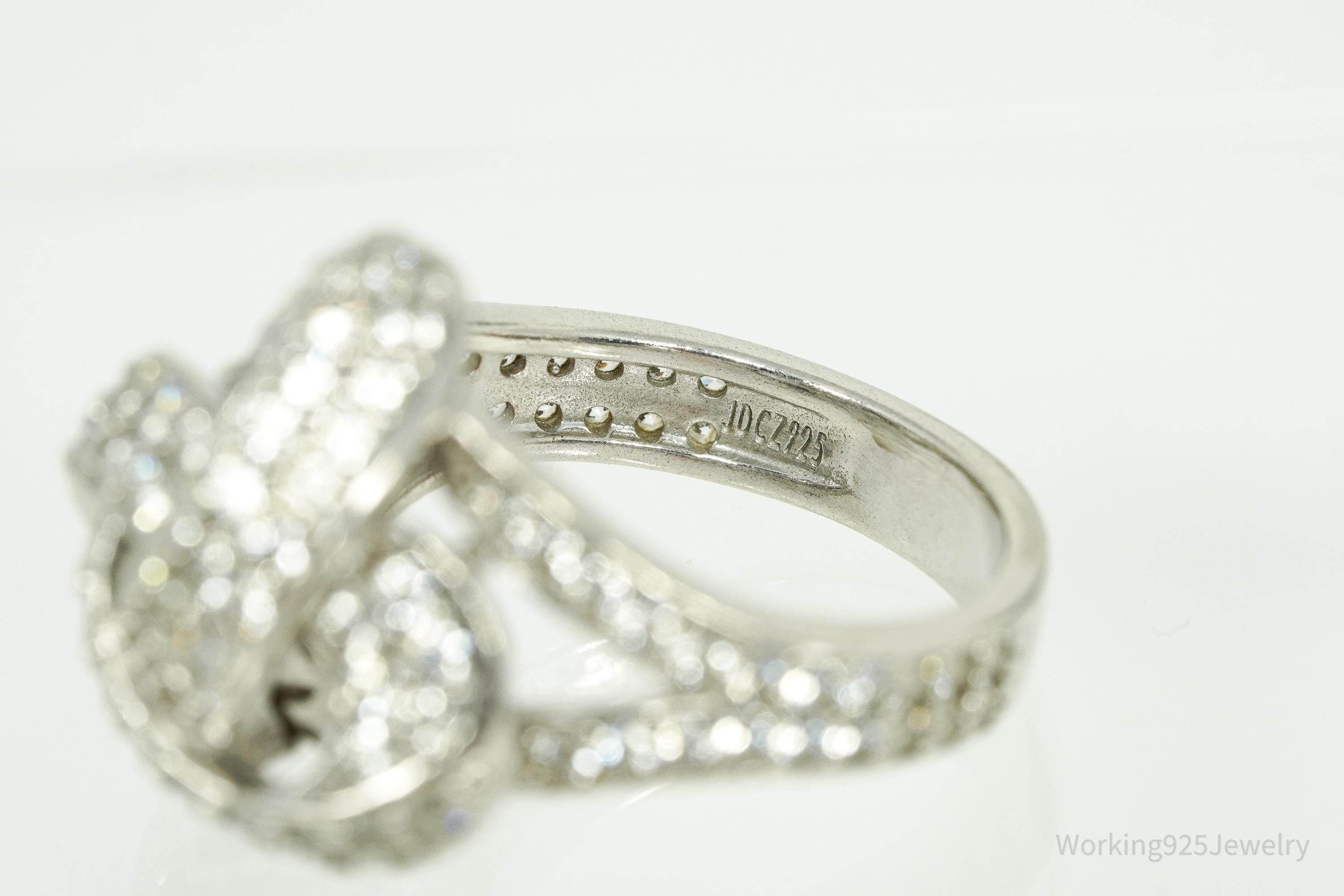 Vintage Jean Dousset Cubic Zirconia Sterling Silver Ring - Size 7