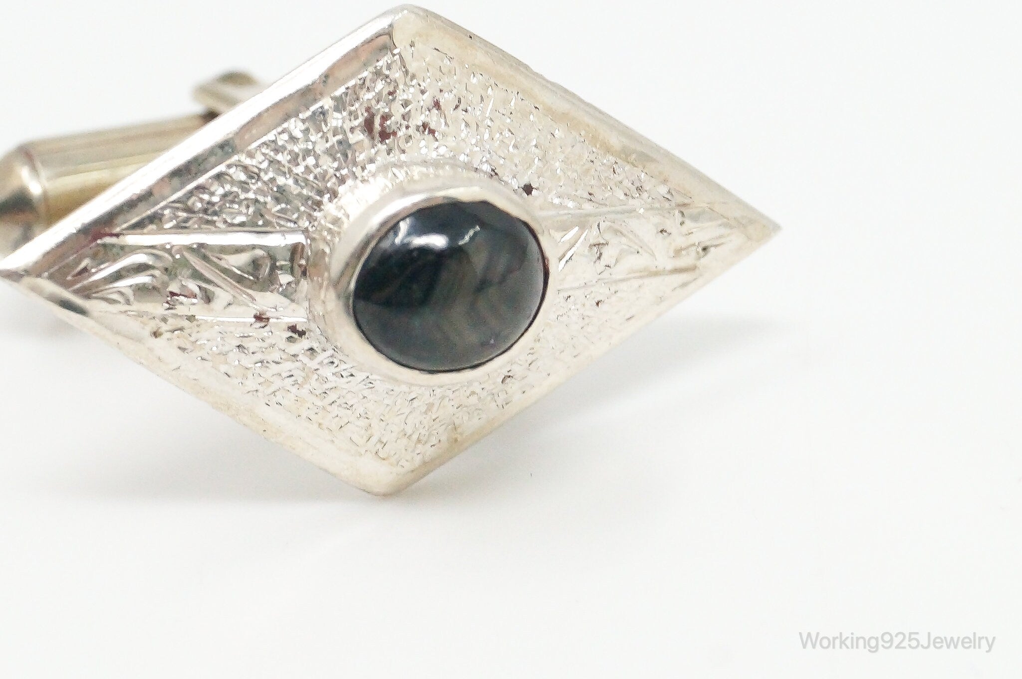 Vintage Siam Dark Stone Sterling Silver Cufflinks