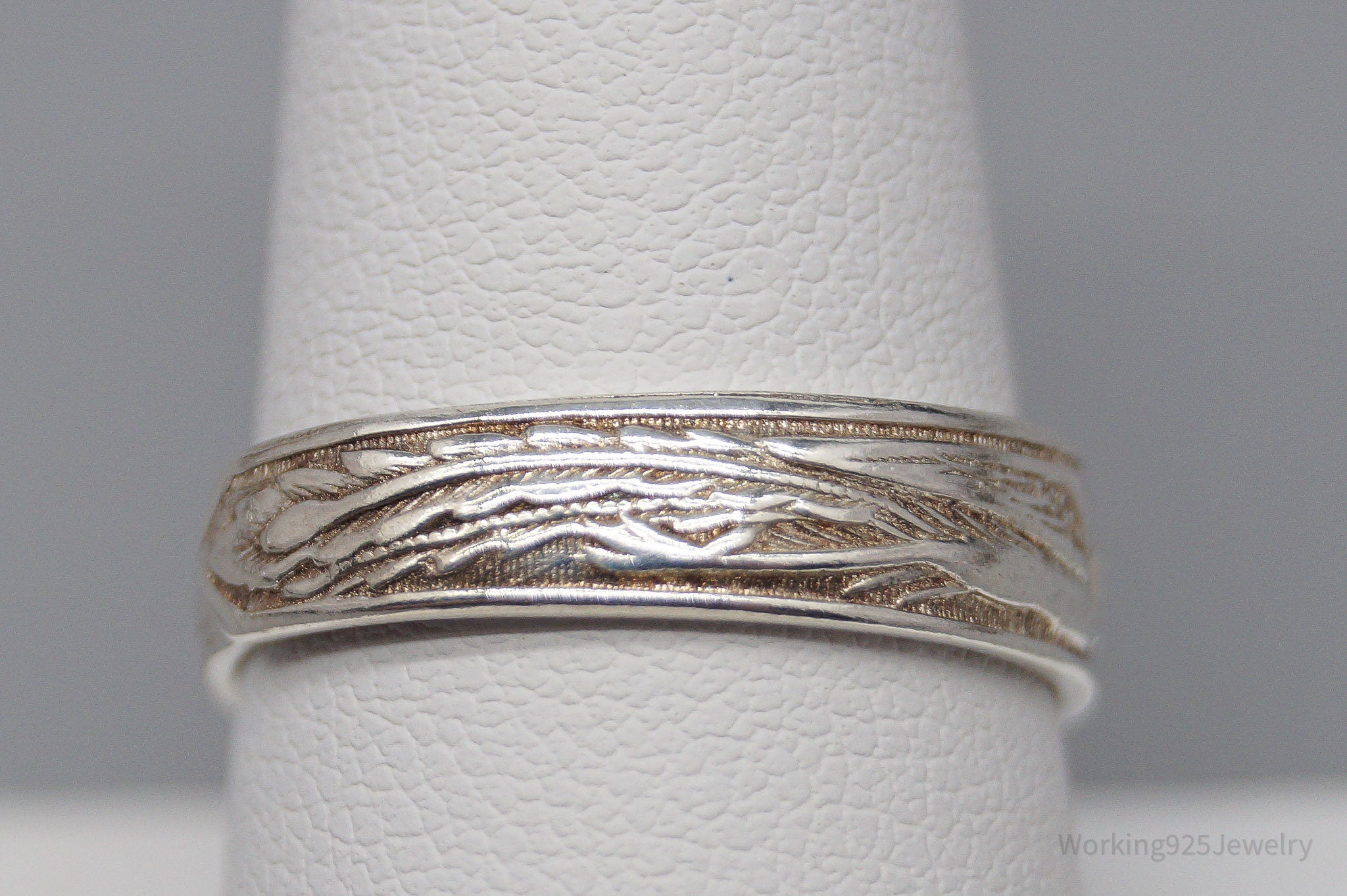 Vintage Dragon & Phoenix Sterling Silver Ring - Size 9 Adjustable