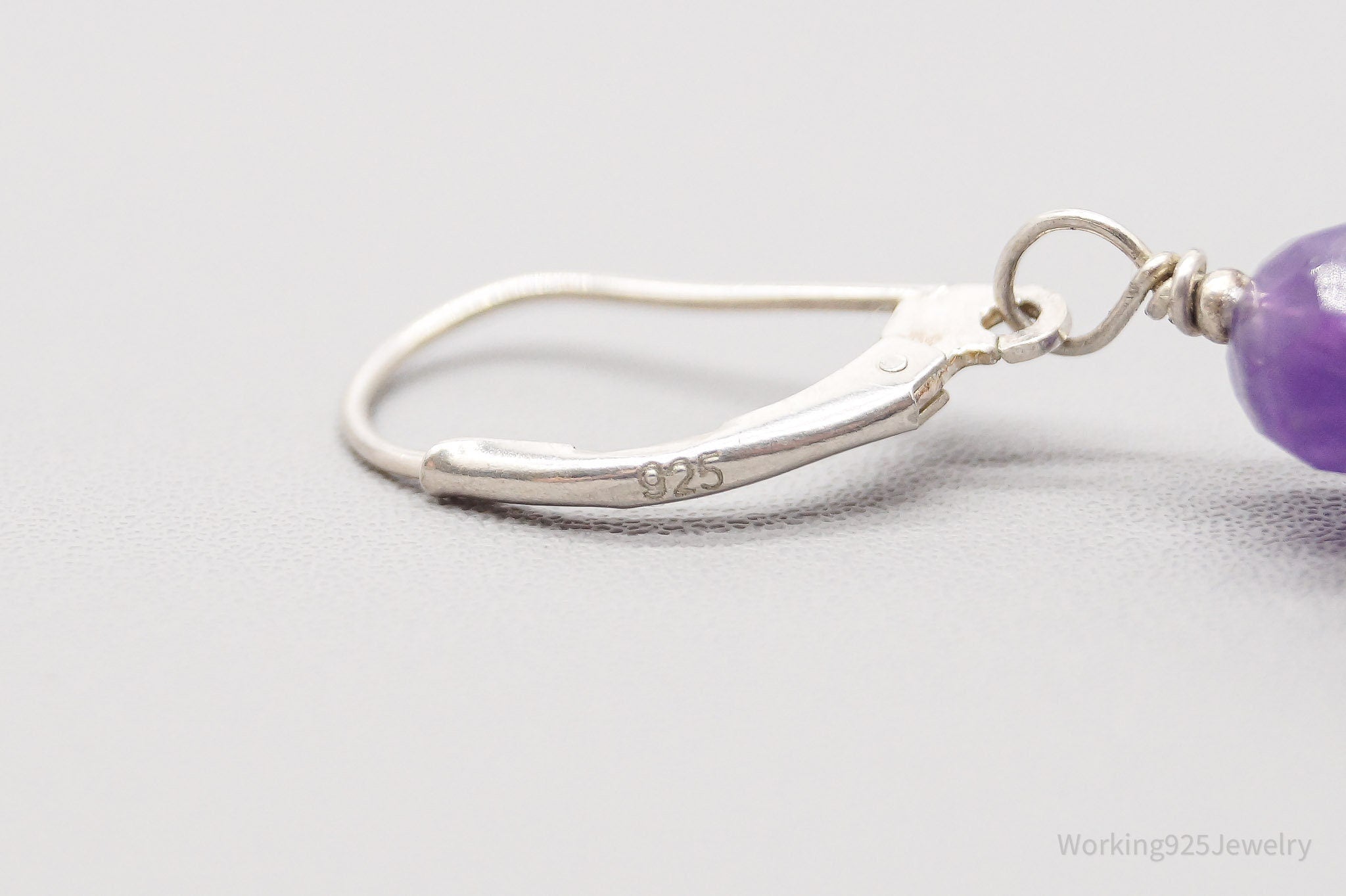 Vintage Amethyst Sterling Silver Dangle Earrings