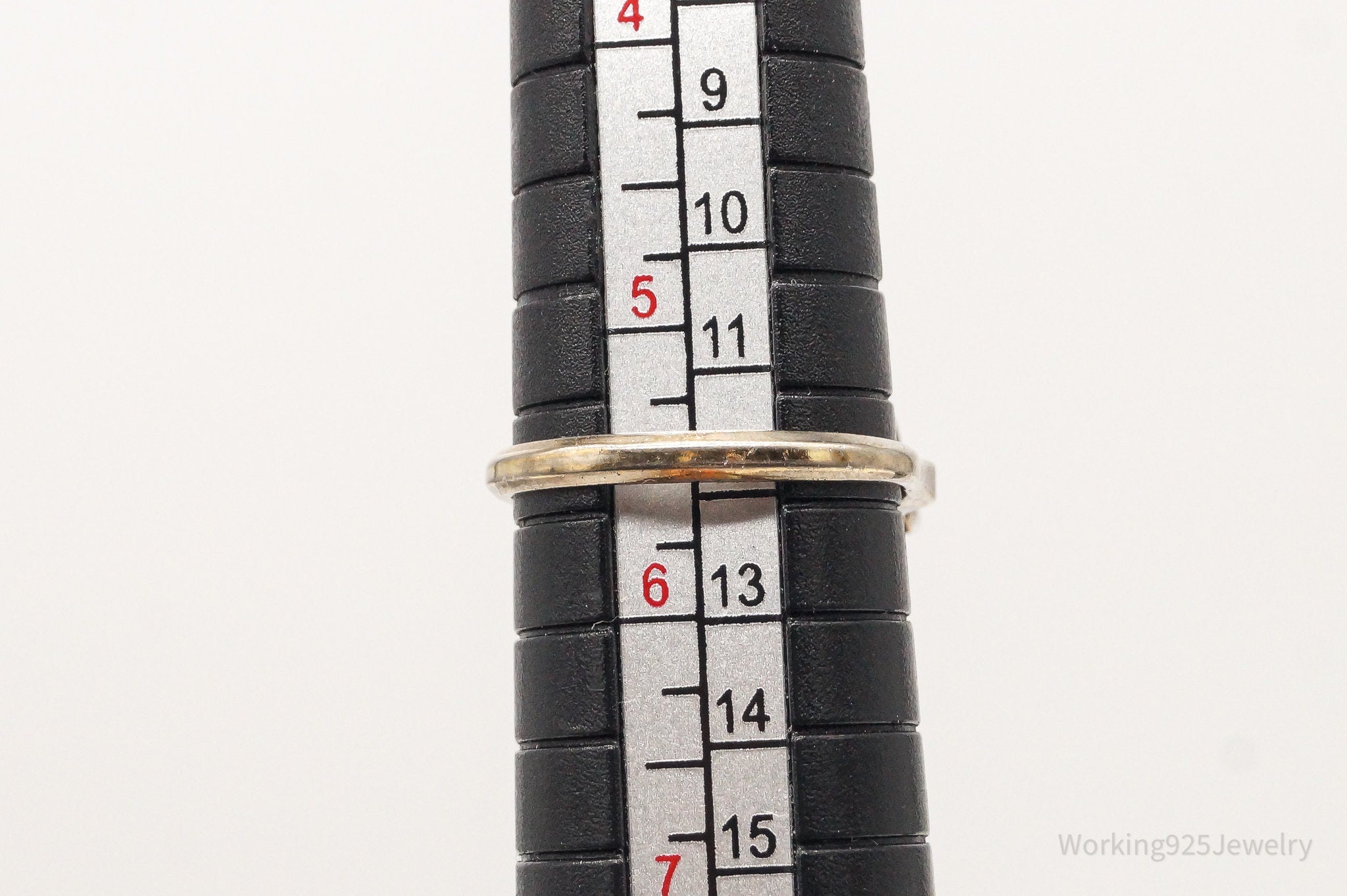 Antique Tigers Eye Gold Wash Silver Ring - Size 5.5