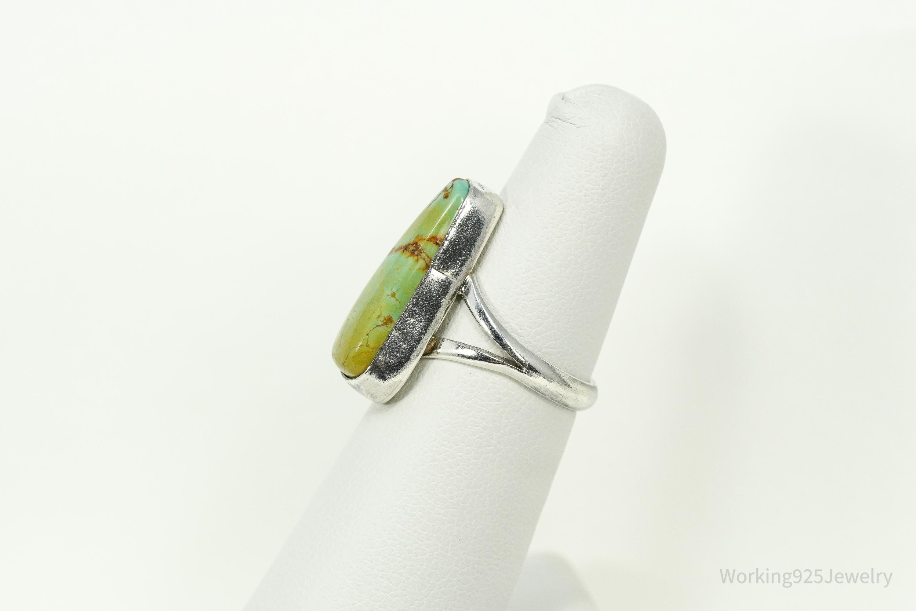 Vintage Native American Turquoise Sterling Silver Ring - Size 5.5