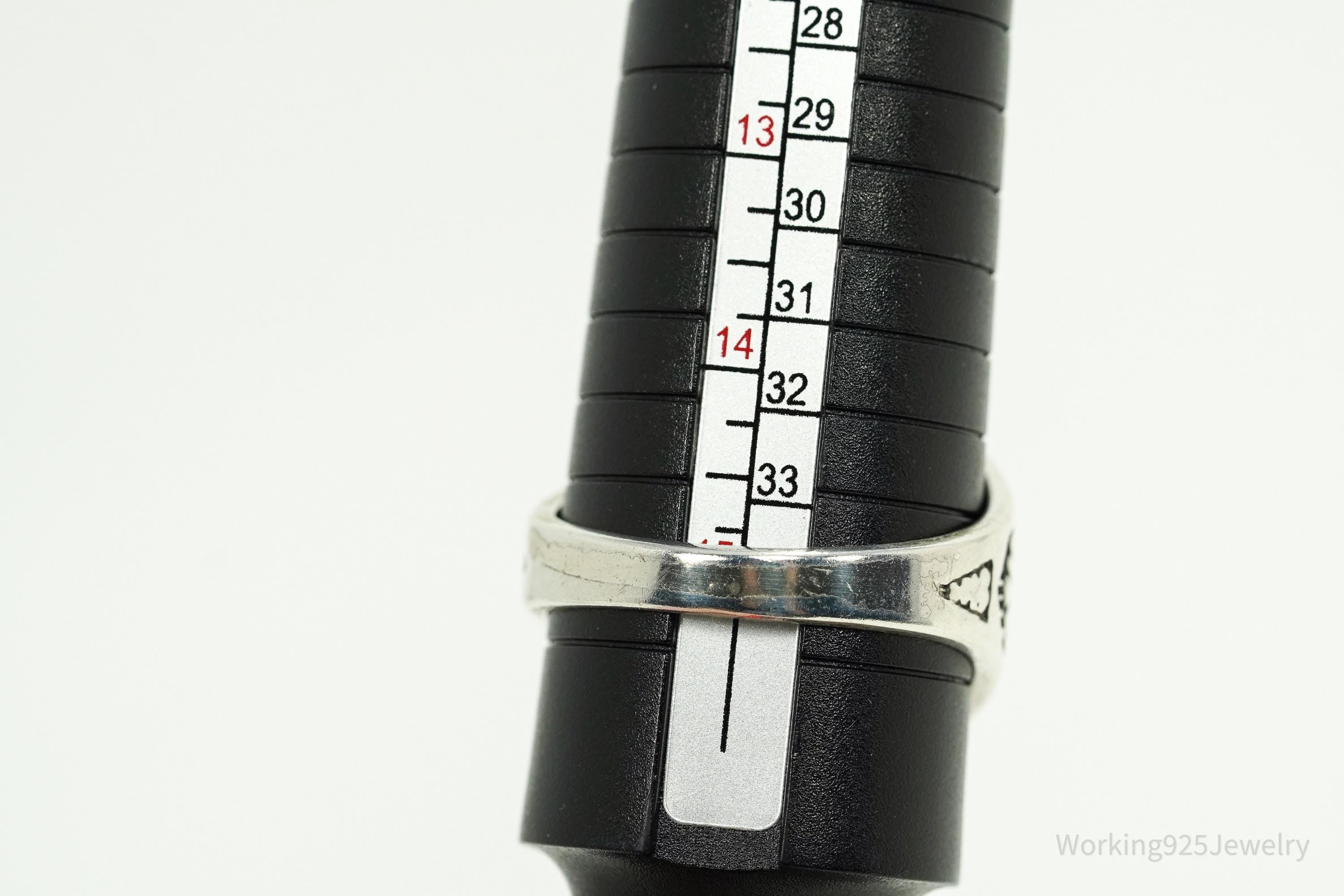 Vintage WMCO Turquoise ThunderBird Design Sterling Silver Ring - Size 15