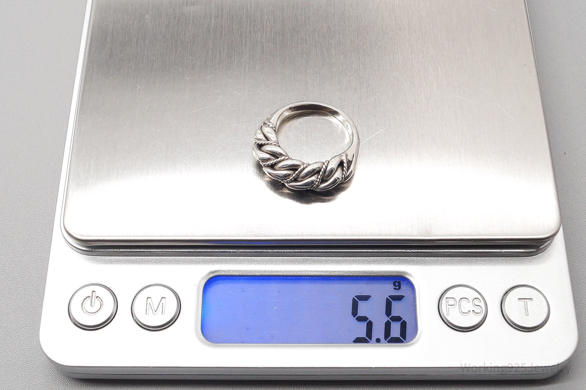 Antique Cable Twist 835 Silver Ring - Size 4.75