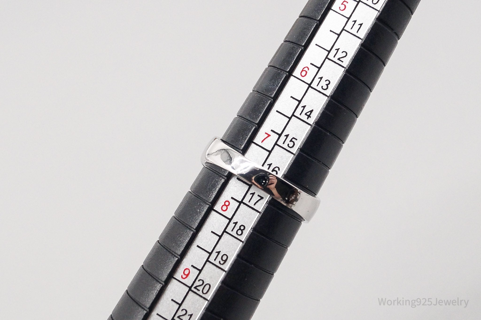 Vintage Lab Sapphire Cubic Zirconia 18Kt White Gold Ring Size 7.25