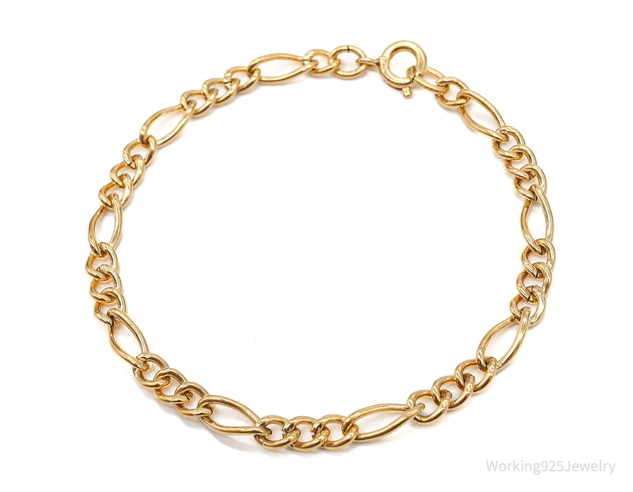 Vintage 1/20 12K Gold Filled Figaro Chain Bracelet