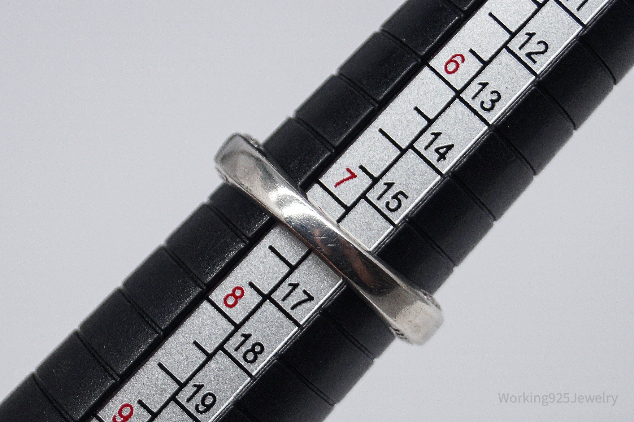 Vintage ATR Large Glass Faux Blue Topaz Sterling Silver Ring - Size 7.25