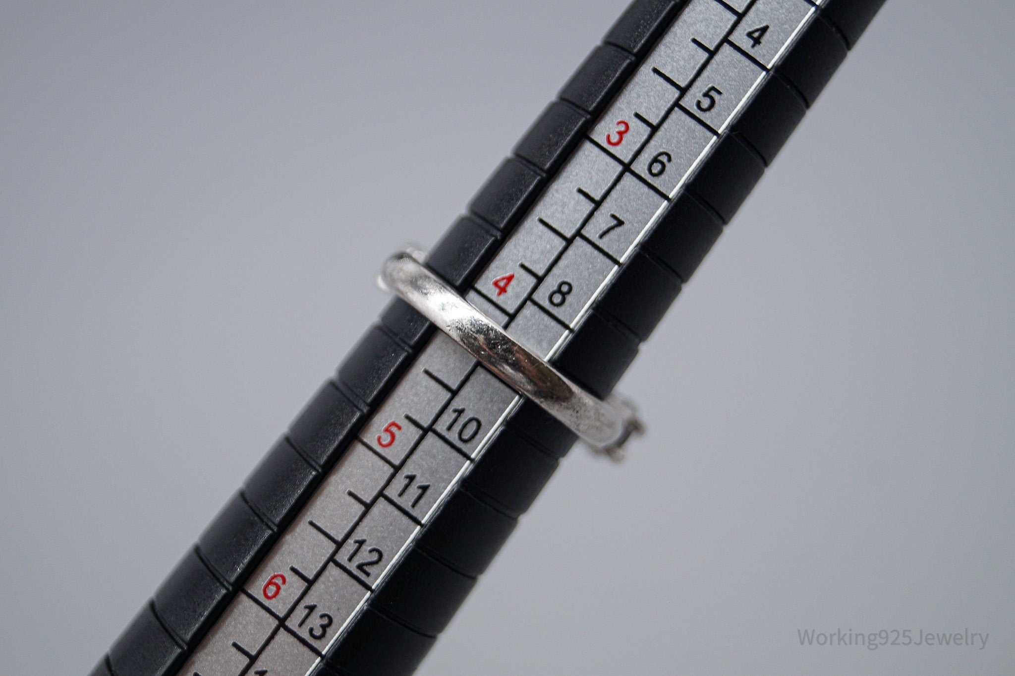 Vintage Cubic Zirconia Platinum Clad Sterling Silver Ring - Size 4.25