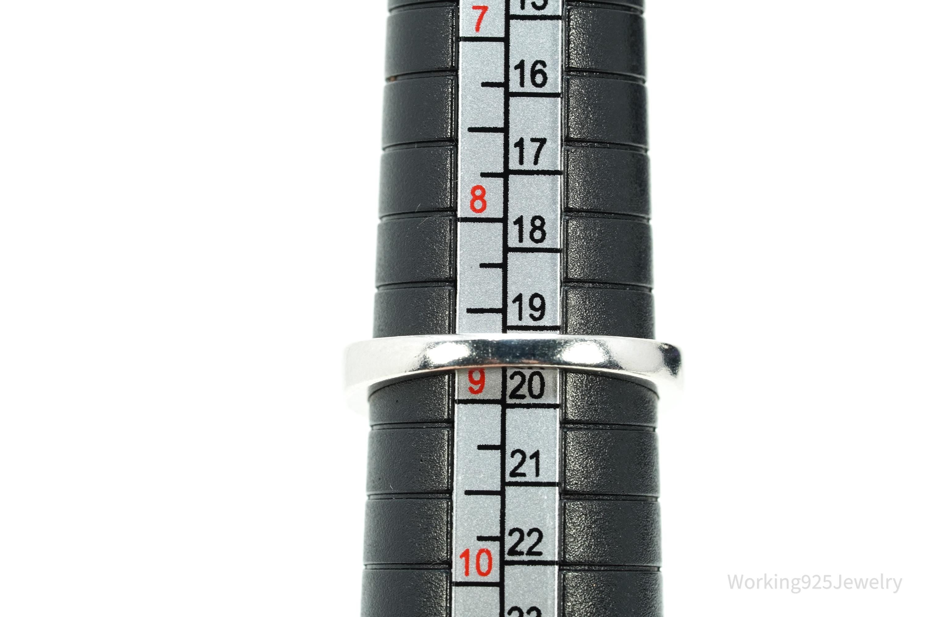 Vintage Amethyst Cubic Zirconia Opal Sterling Silver Ring - Size 8.75