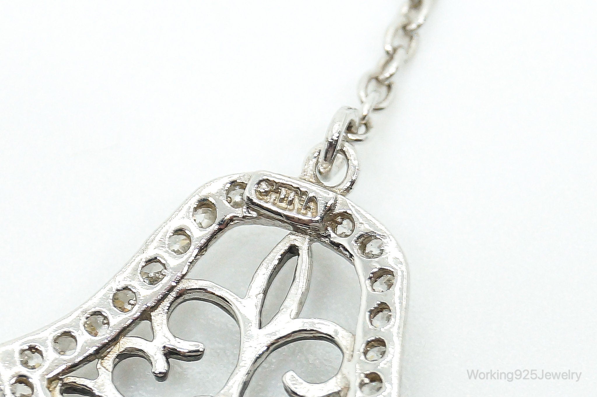 Hand Of Fatima Cubic Zirconia Sterling Silver Bracelet