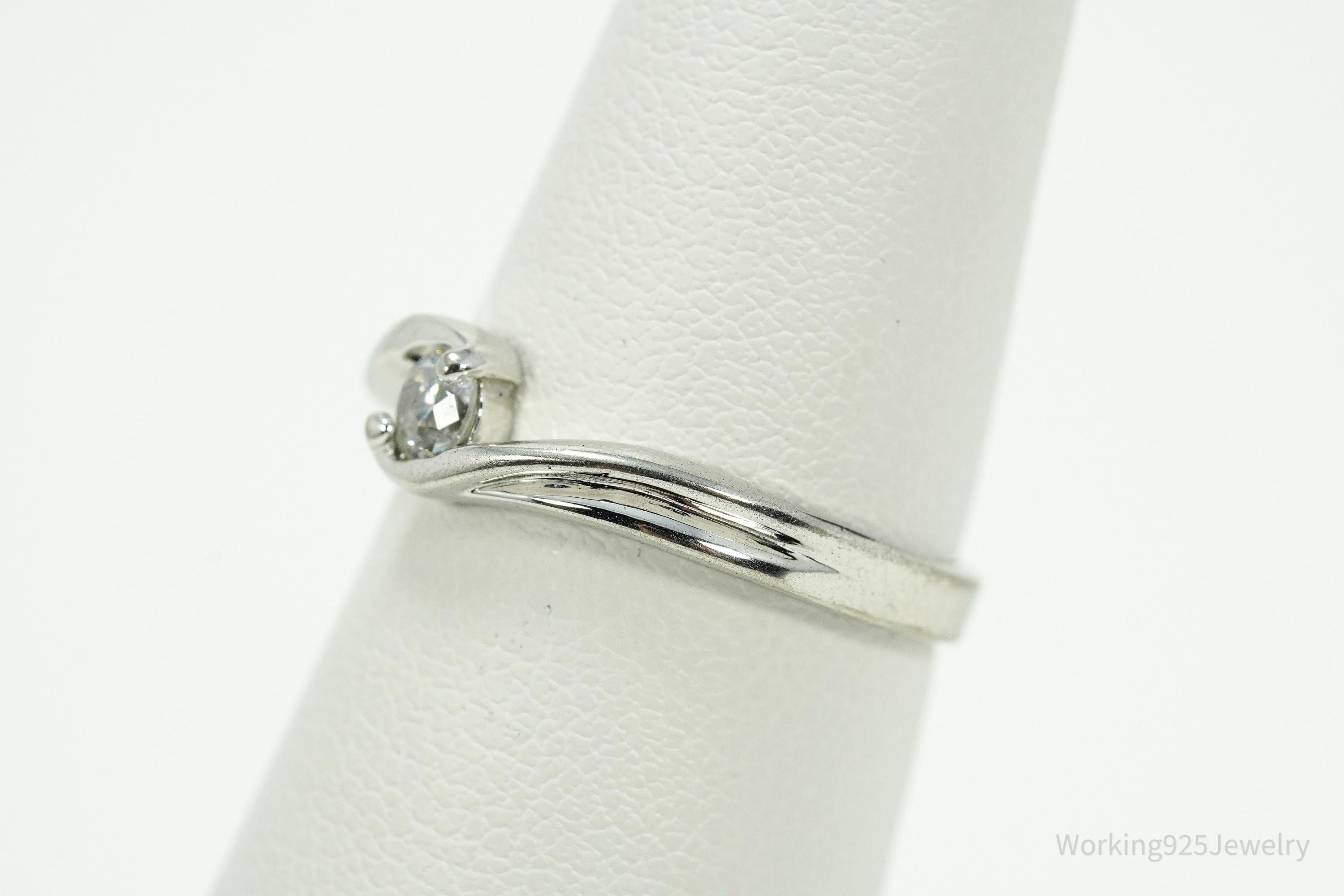 Vintage Cubic Zirconia Sterling Silver Ring - Size 5