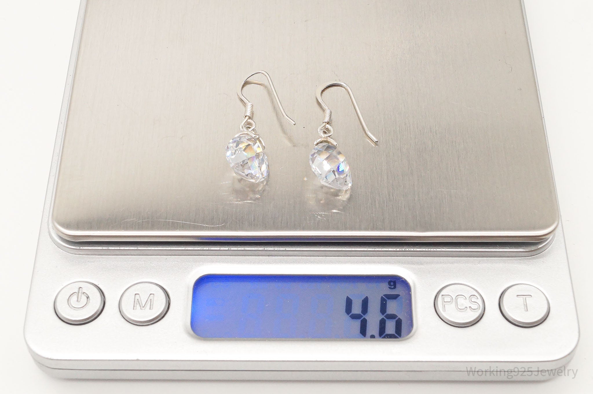 Vintage Crystal Quartz Sterling Silver Earrings