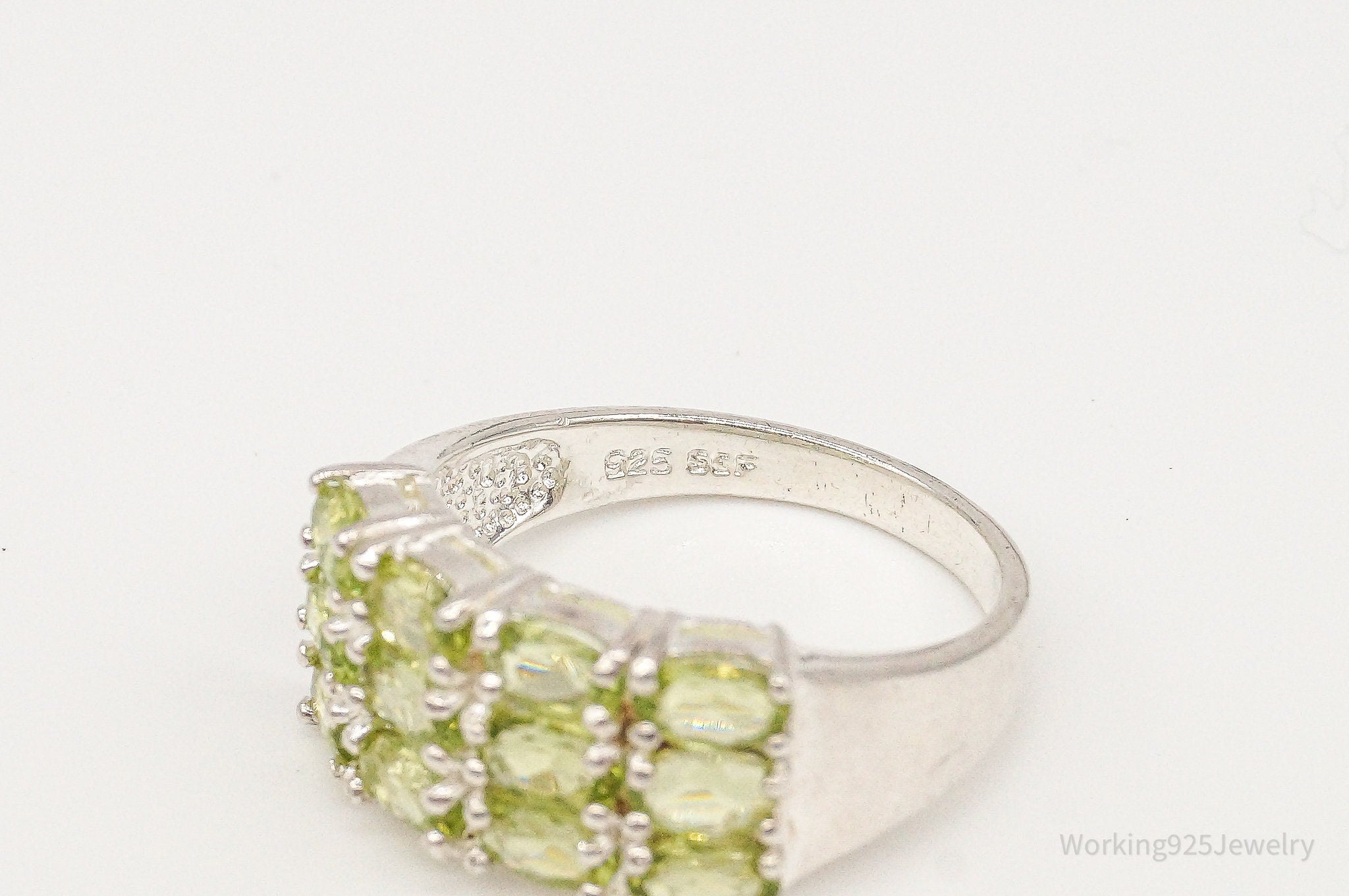 Vintage Peridot Sterling Silver Ring - Size 9