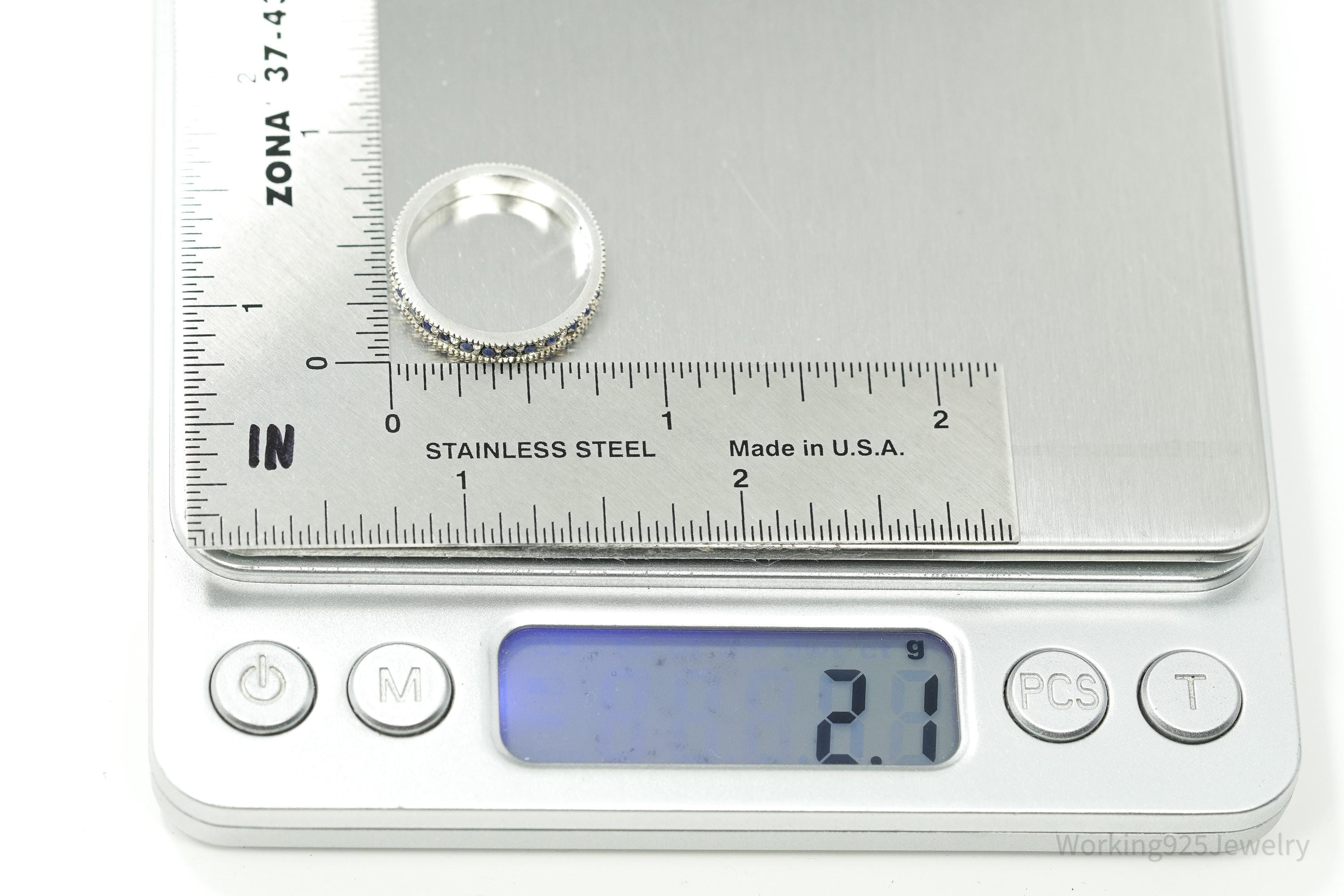 Vintage Lapis Lazuli Sterling Silver Ring - Size 6.75