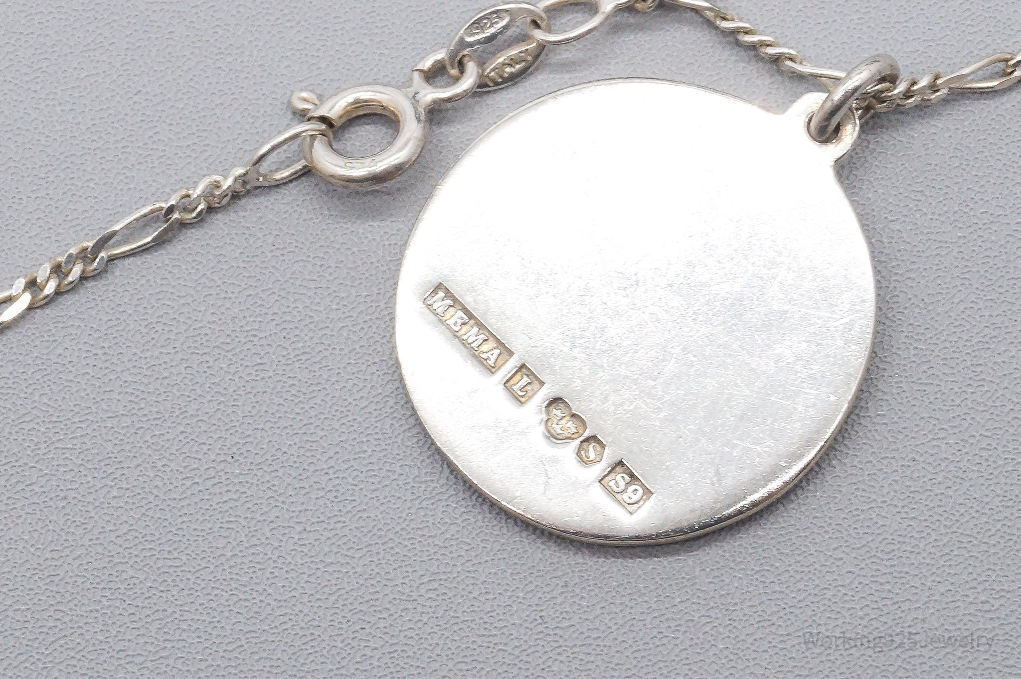 Vintage Swedish Svergie Triple Crown Sterling Silver Chain Necklace 20"