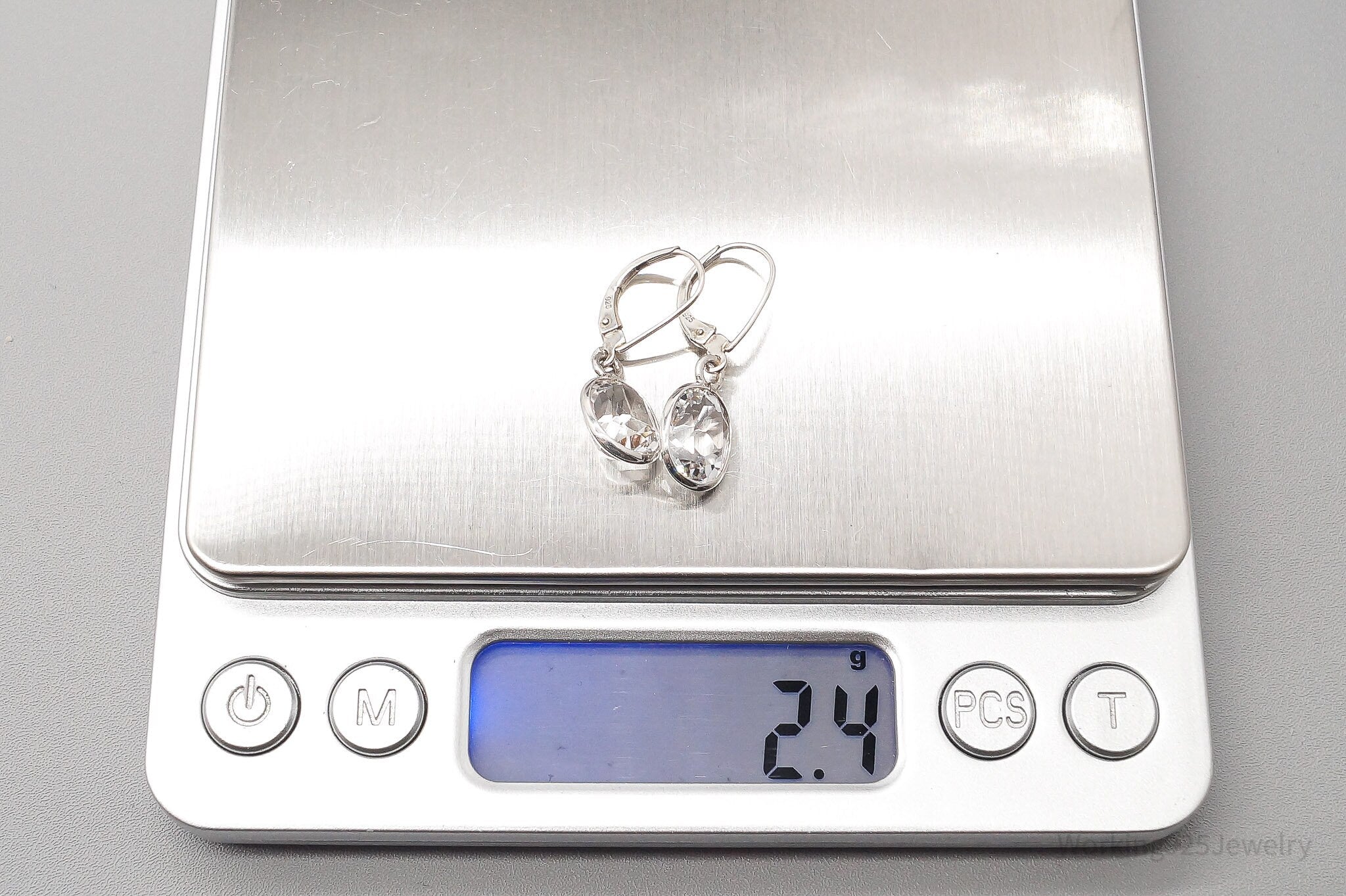 Vintage White Topaz Sterling Silver Earrings