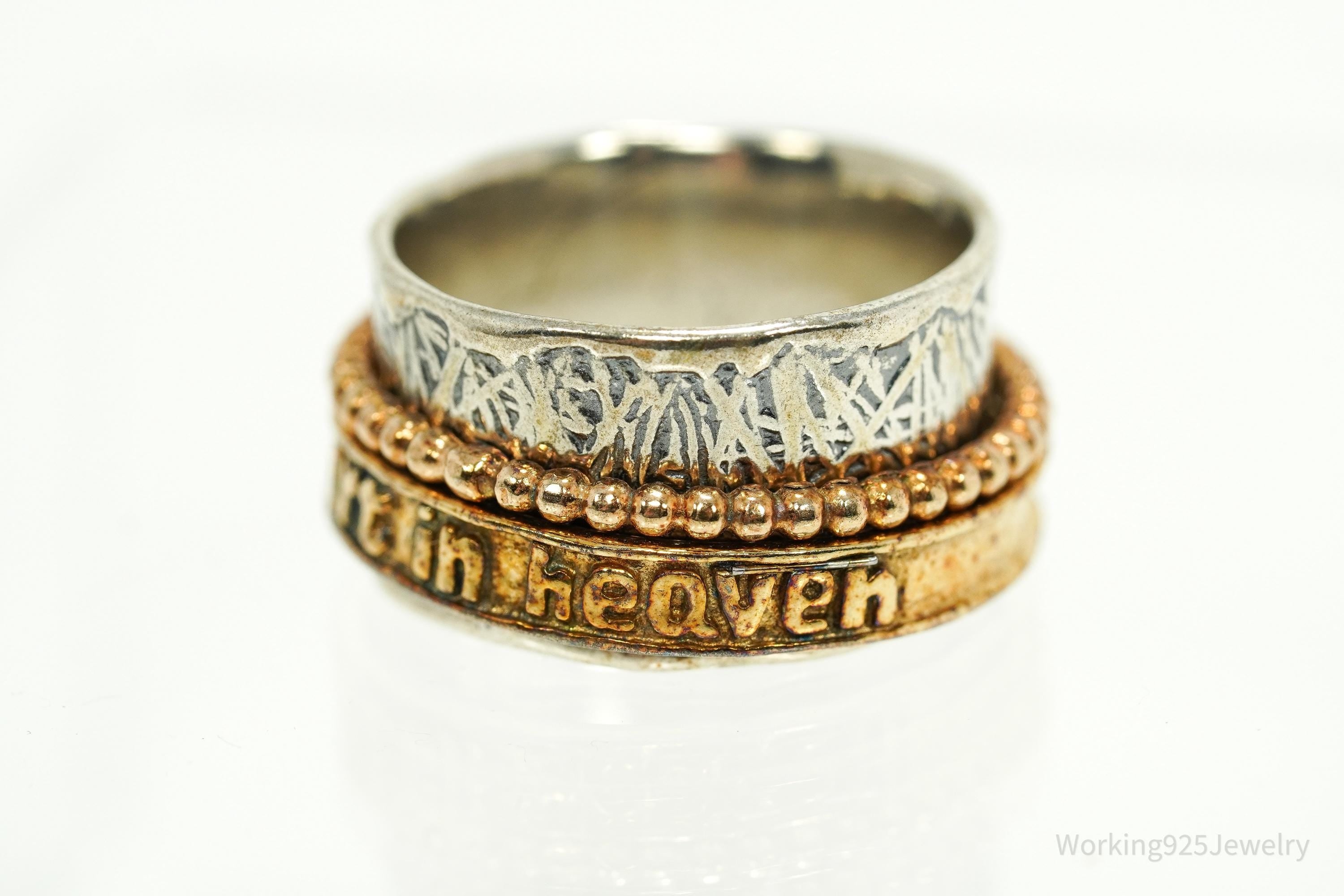 Vintage Shablool Didae Israel Sterling Silver Spinner Ring - Size 8.5