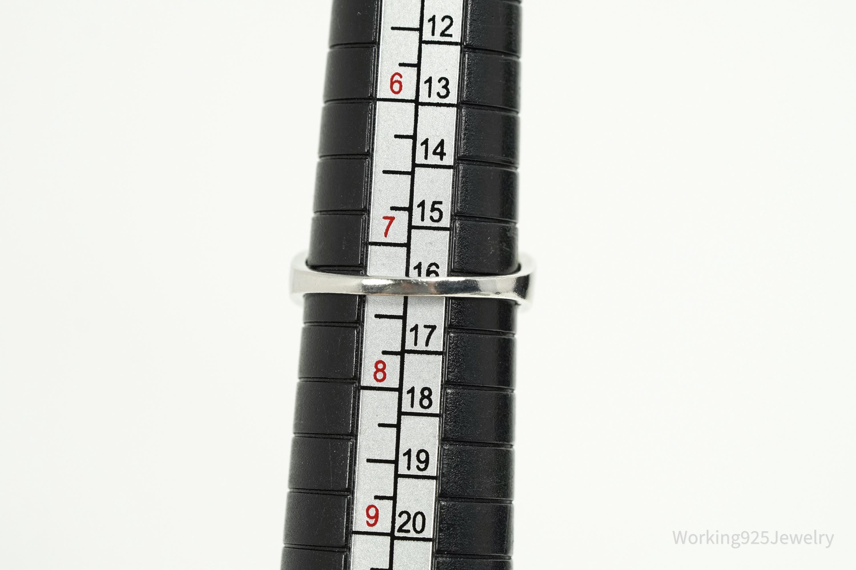 Vintage Amethyst & Cubic Zirconia Sterling Silver Ring Size 7.25