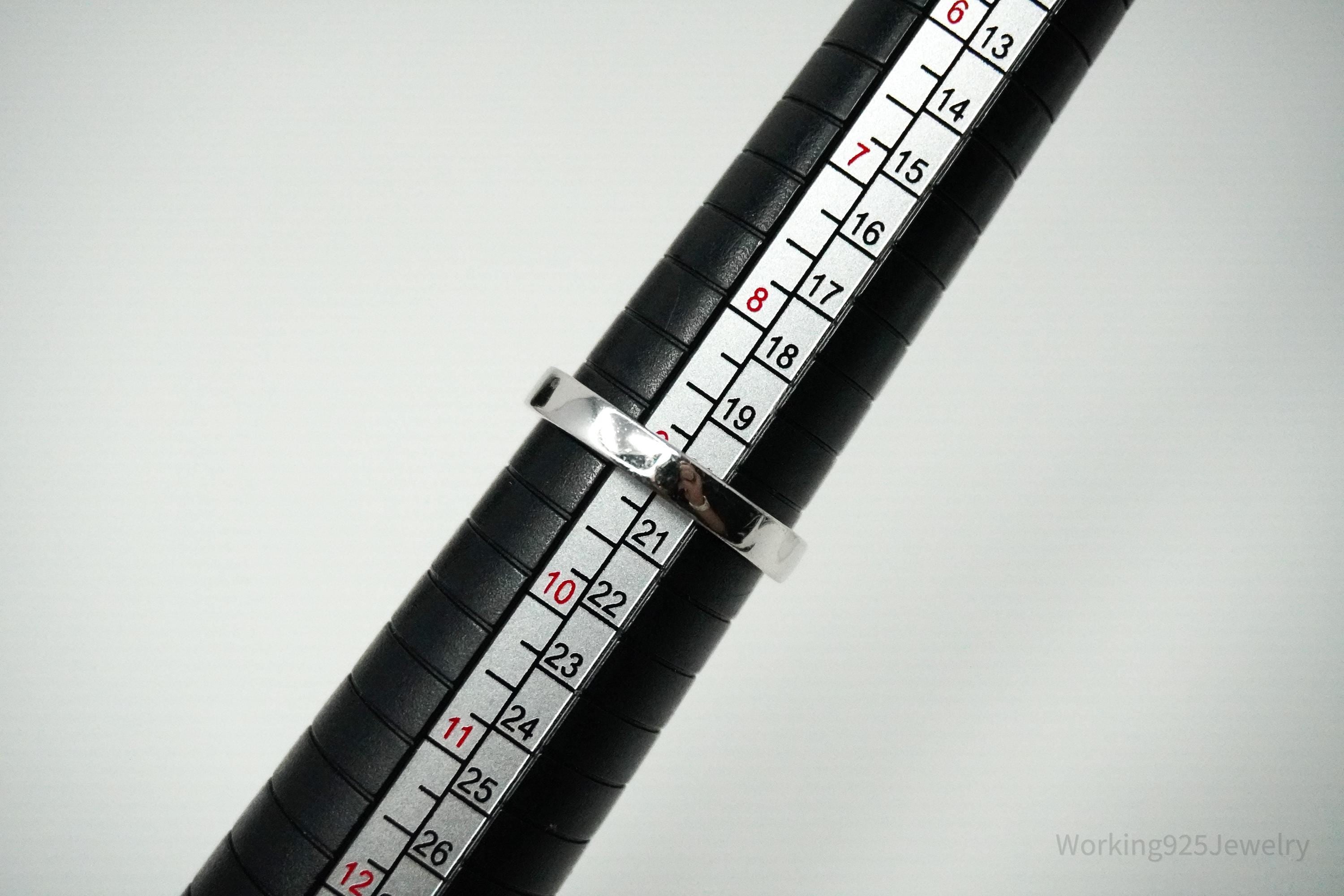 Vintage Black Tourmaline & Tanzanite Sterling Silver Ring - Size 9