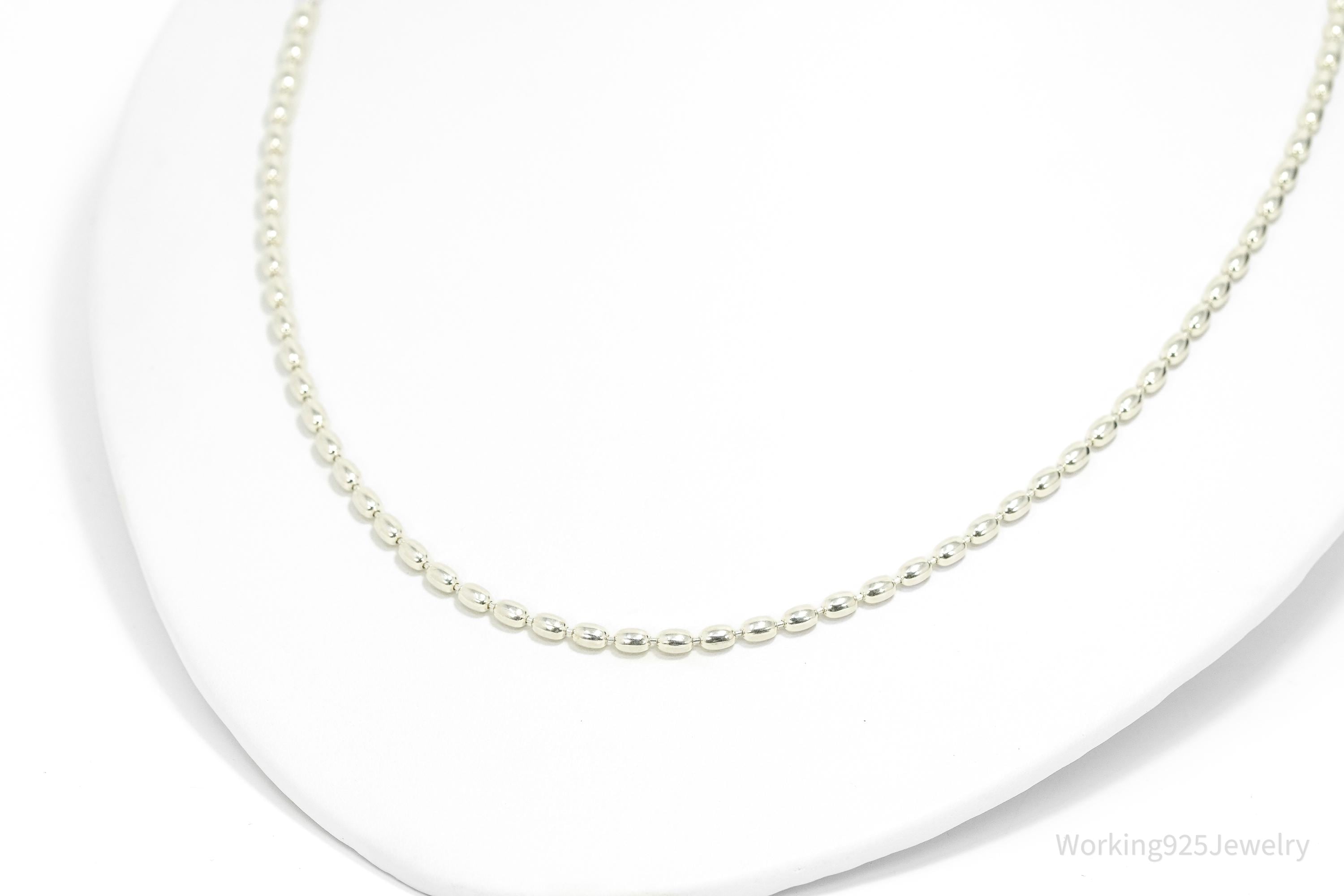 Designer Pandora Retired Rice Chain Sterling Silver Necklace - 23"