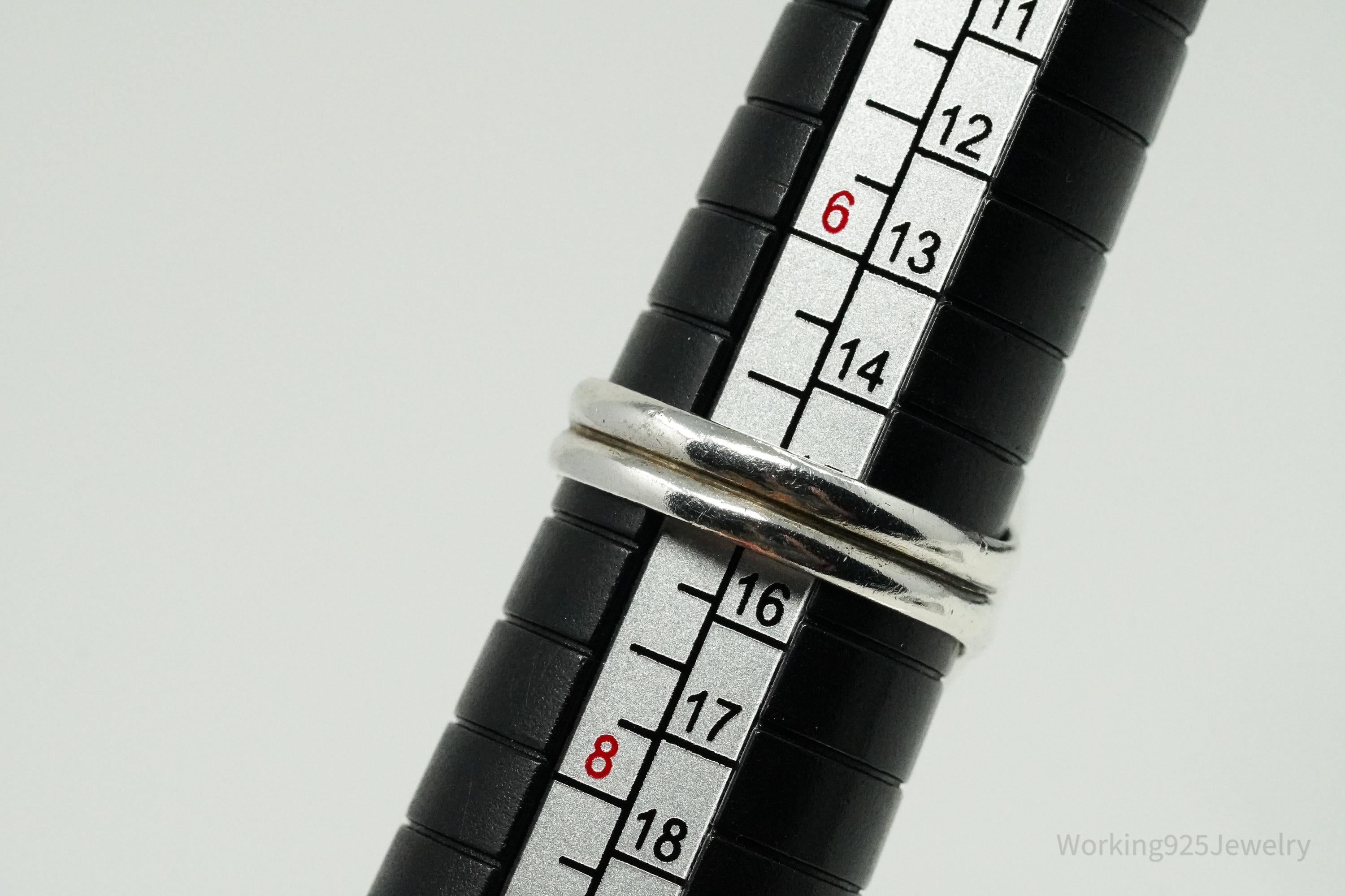 Vintage Picture Jasper Silver Ring - Size 7