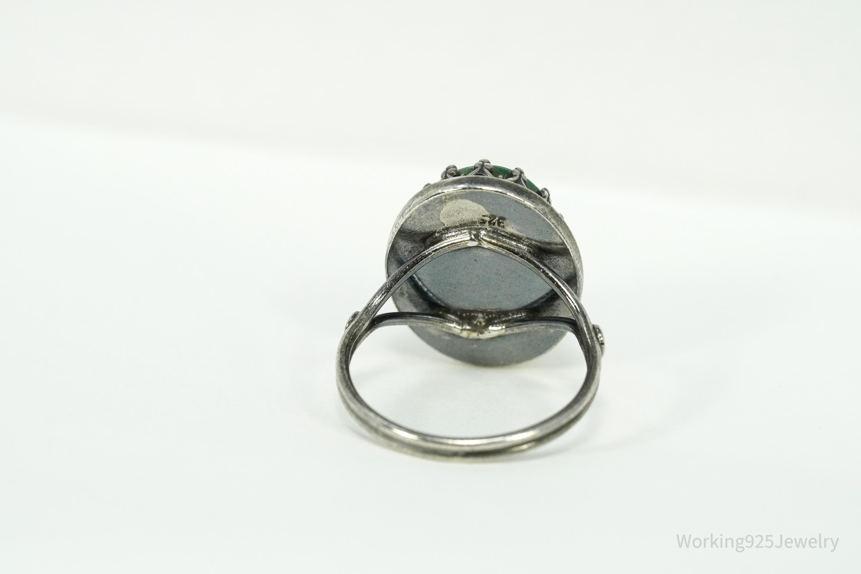 Vintage Chrysocolla Sterling Silver Ring - Size 6