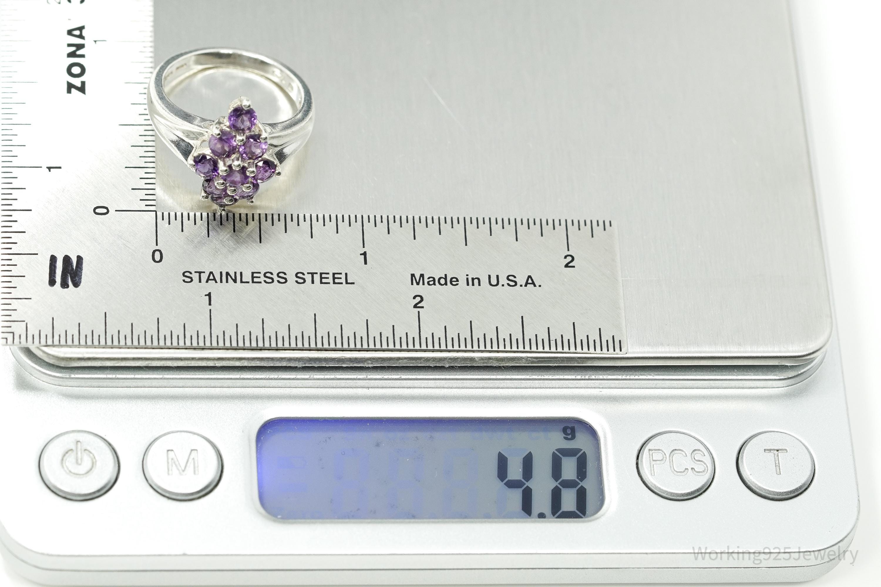 Vintage Amethyst Sterling Silver Ring - Size 6.75