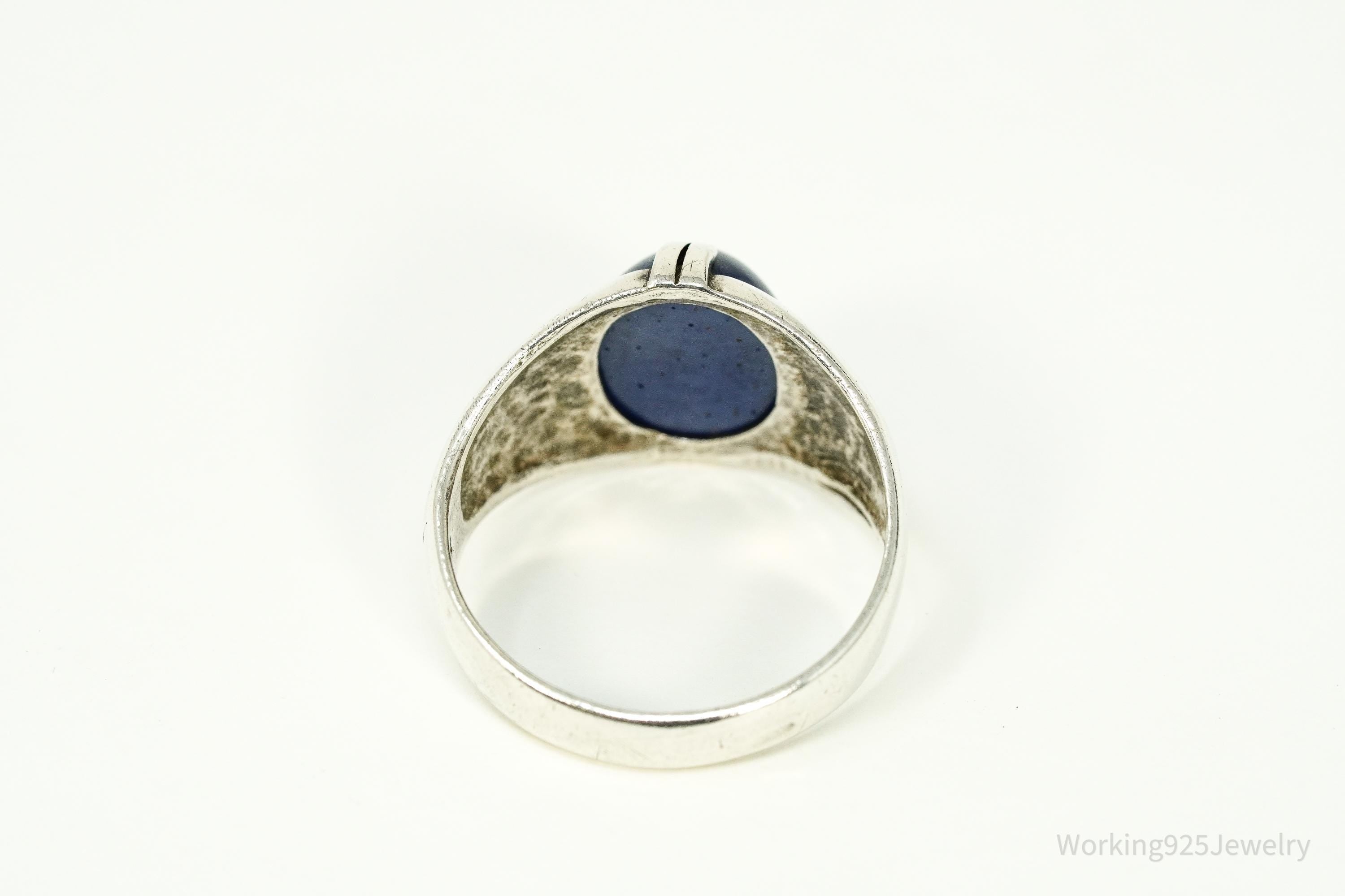 MCM Vintage Blue Star Sapphire Silver Ring - Size 10