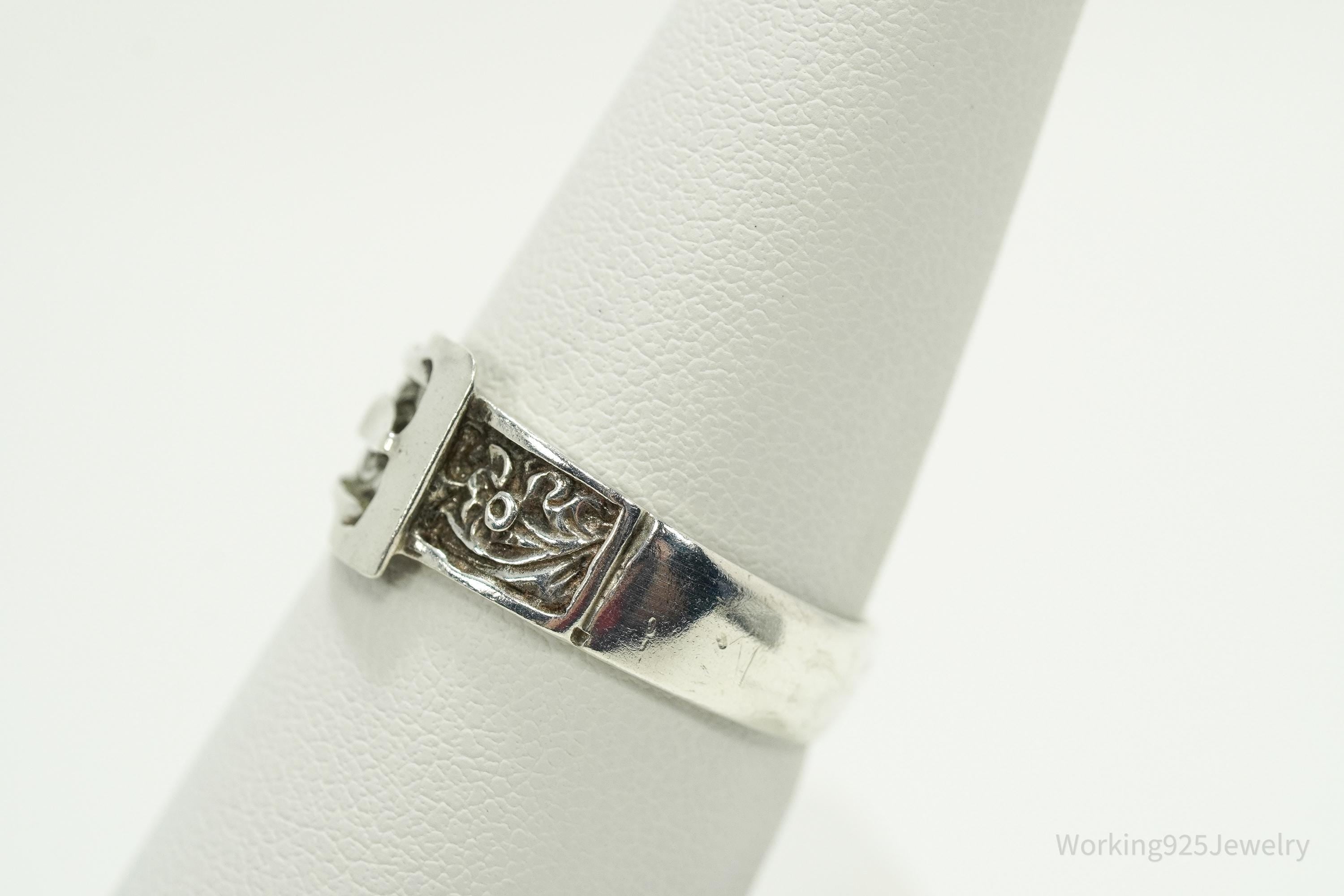 Vintage Belt Buckle Silver Ring Size 8.75