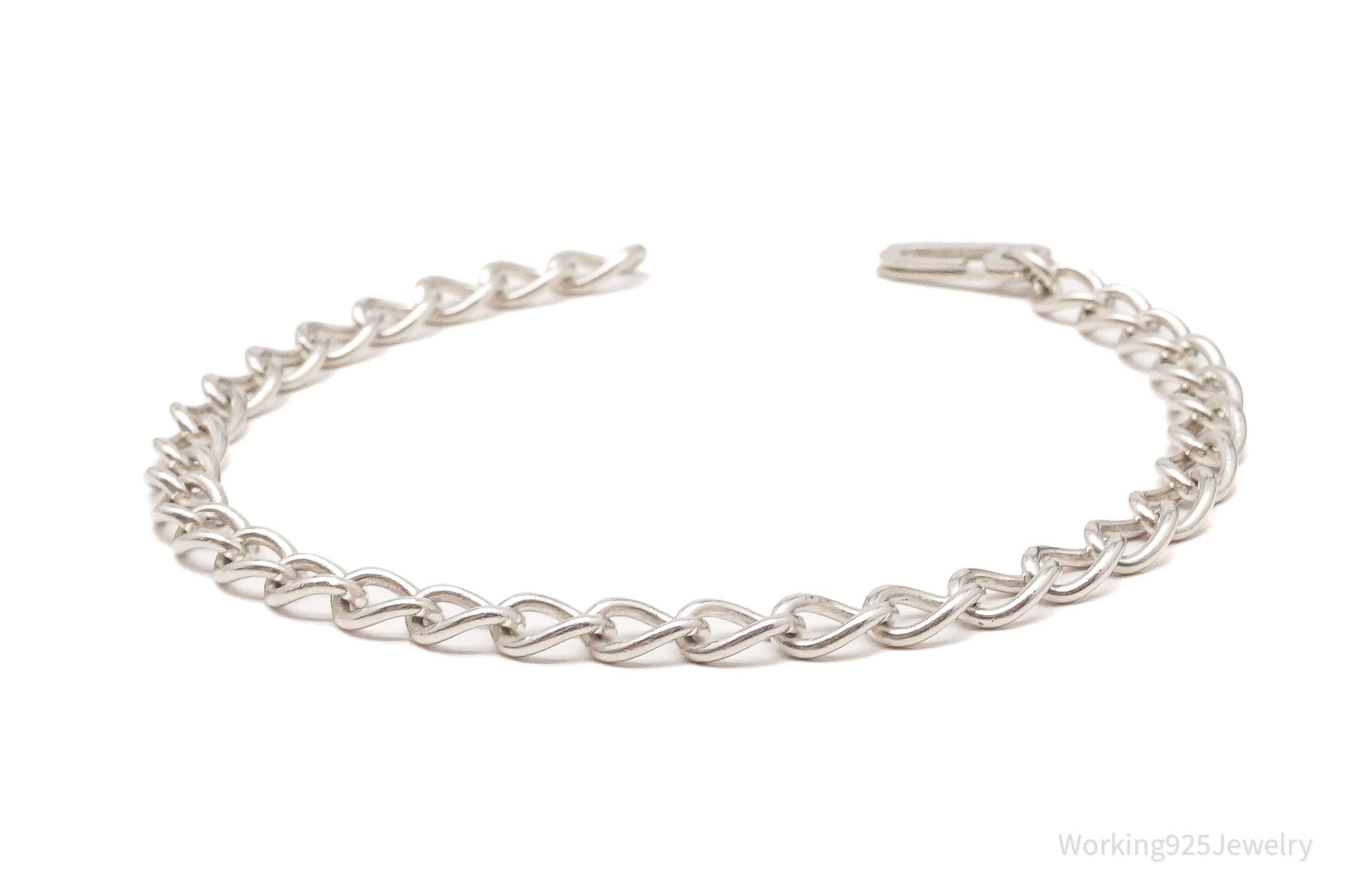 Antique Silver Chain Link Bracelet 7.25"