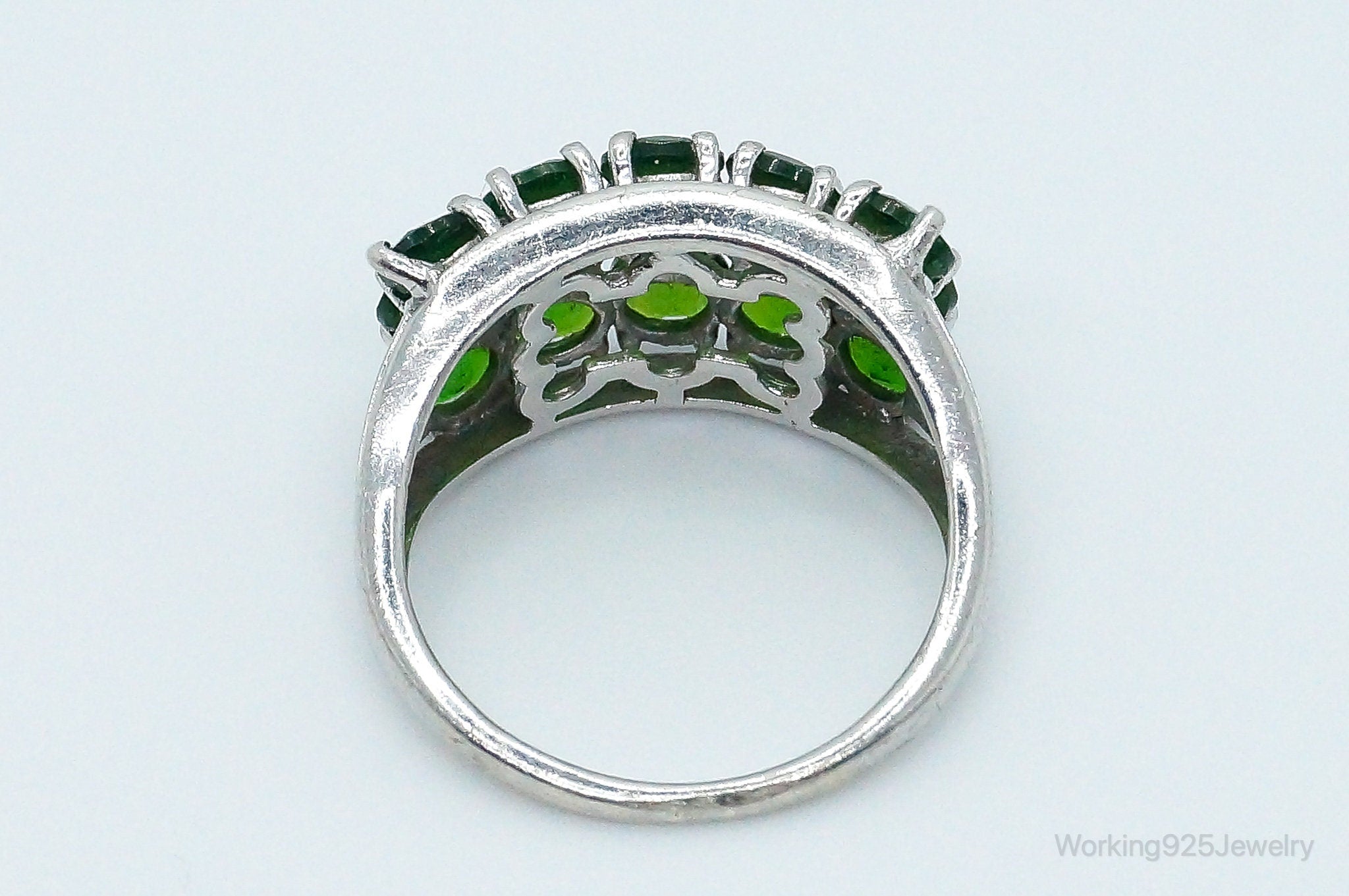 Vintage Peridot Sterling Silver Ring - Size 7.25