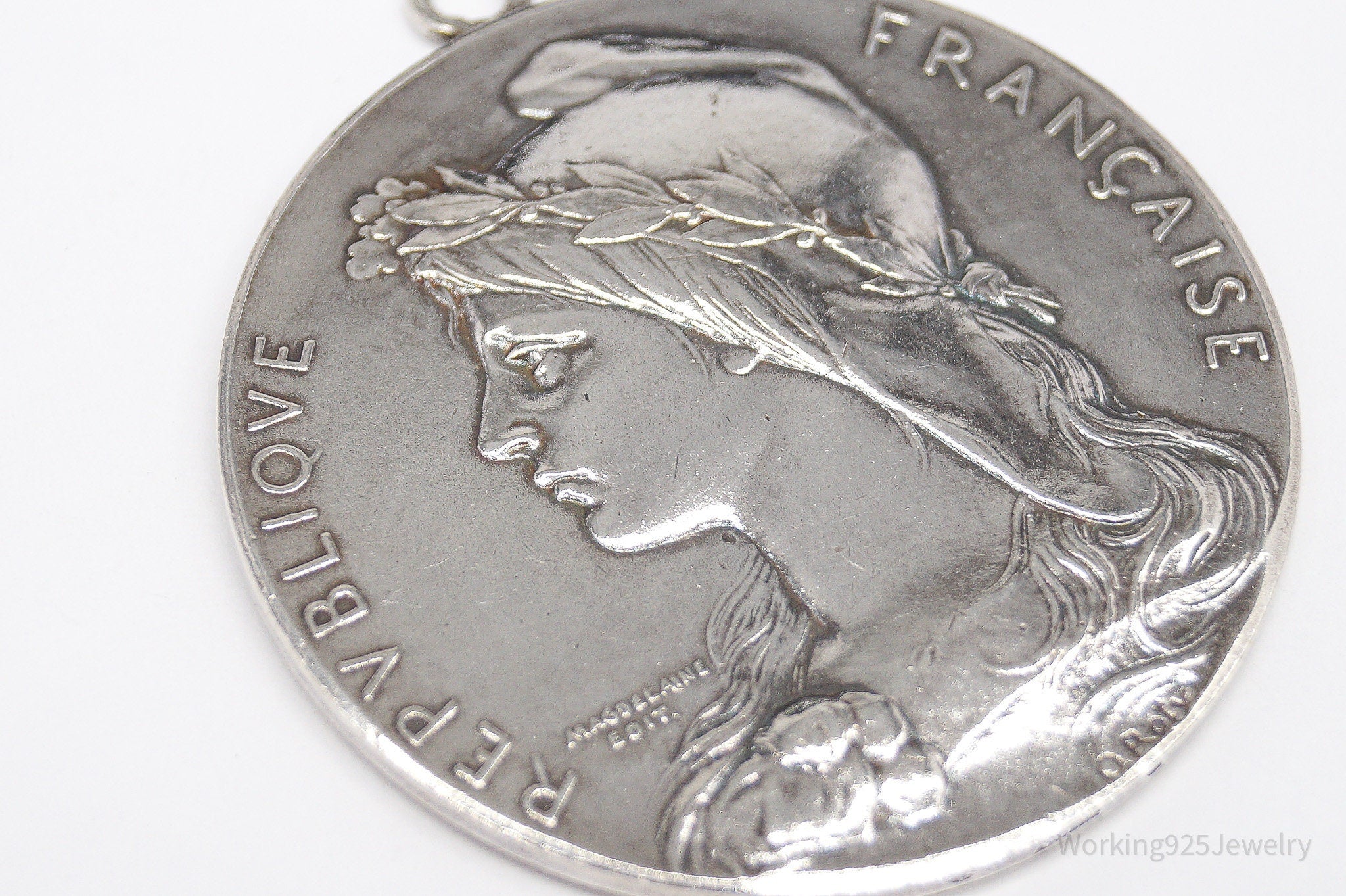 RARE Large Antique 1909 Nogent Joinville Sailing Society France Silver Medal