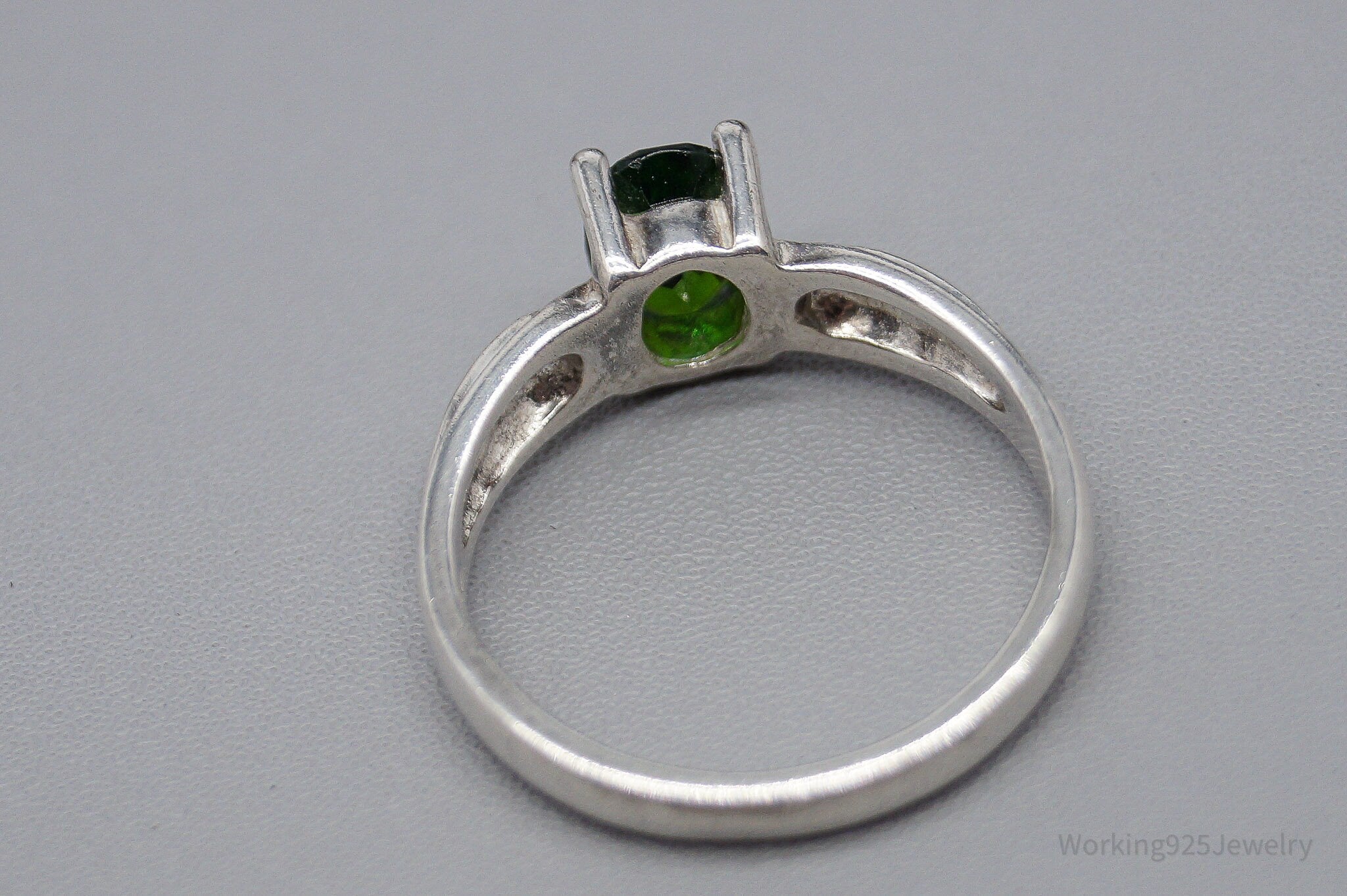 Vintage JTV UTC Green Chrome Diopside Sterling Silver Ring - Size 6