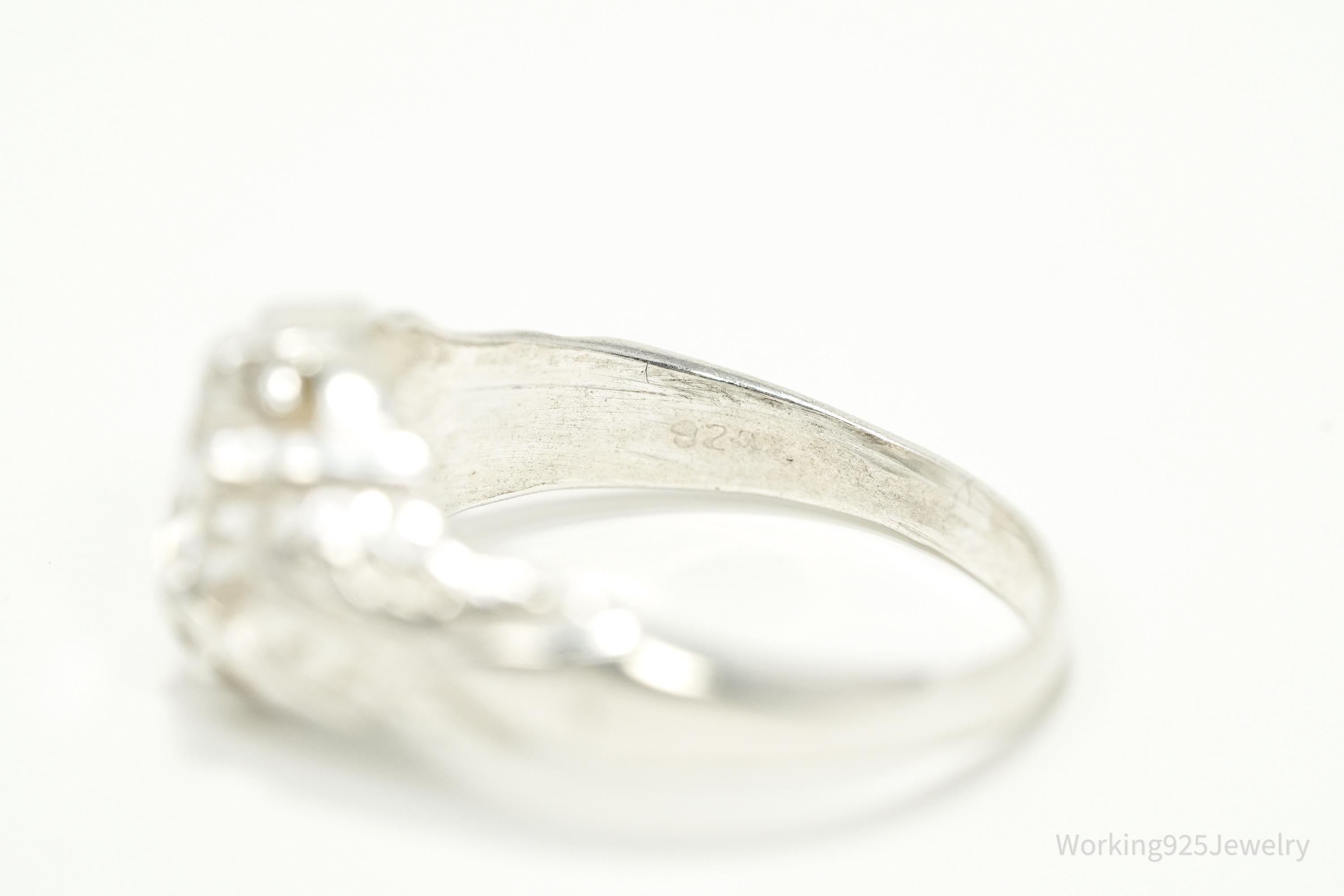 Vintage Cubic Zirconia Sterling Silver Ring - Size 7