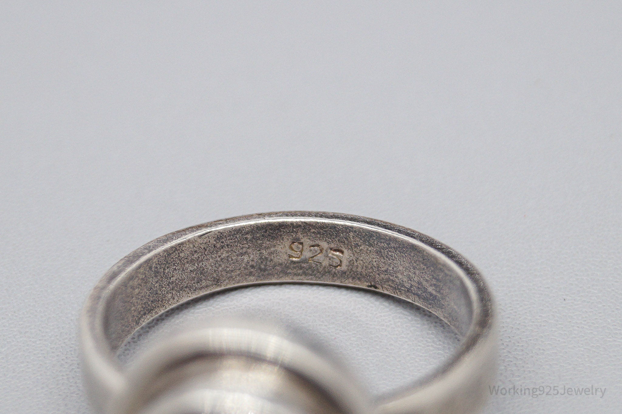 Vintage Amethyst Modernist Sterling Silver Ring - Size 9.5