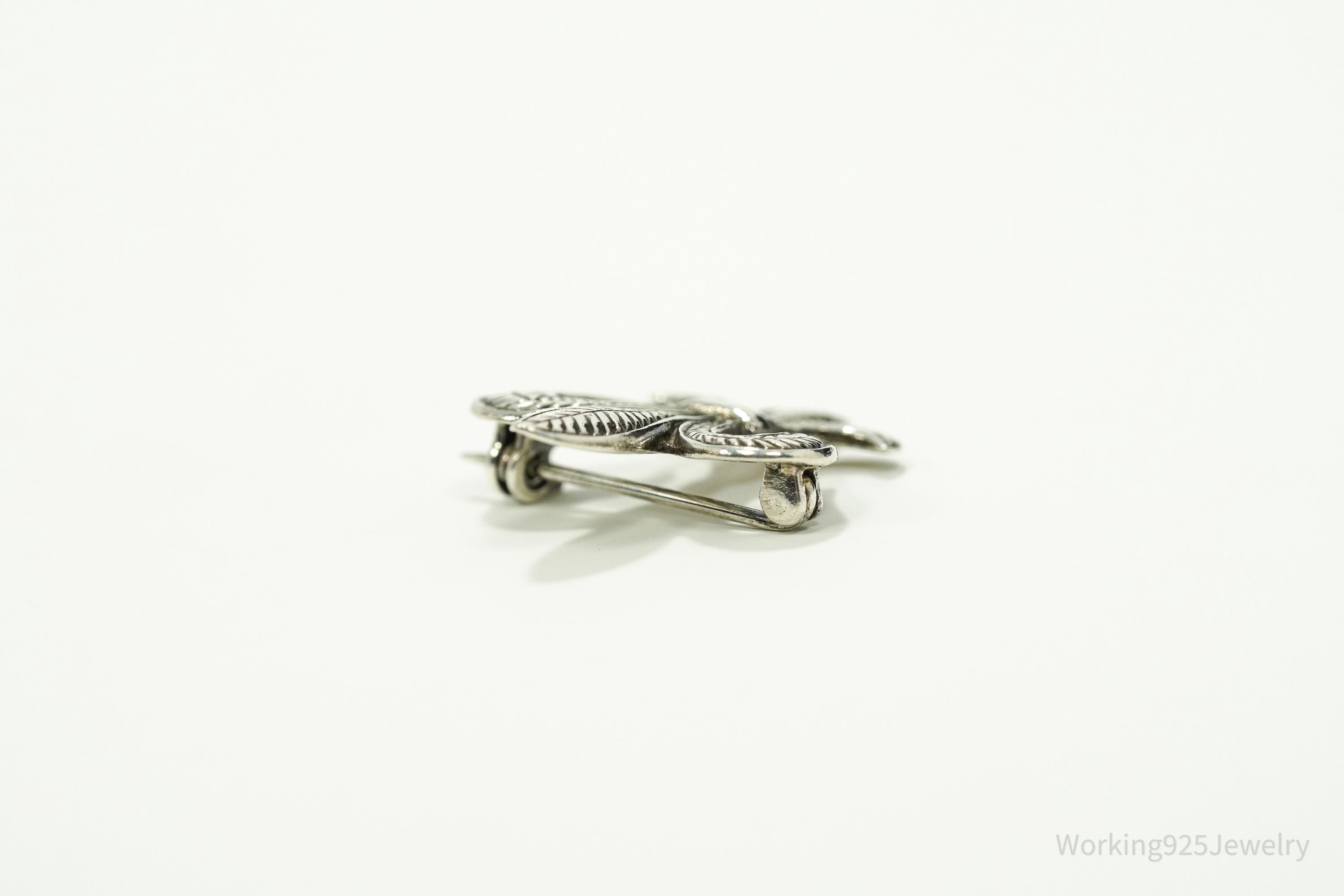 Vintage Fleur De Lis Sterling Silver Brooch Pin