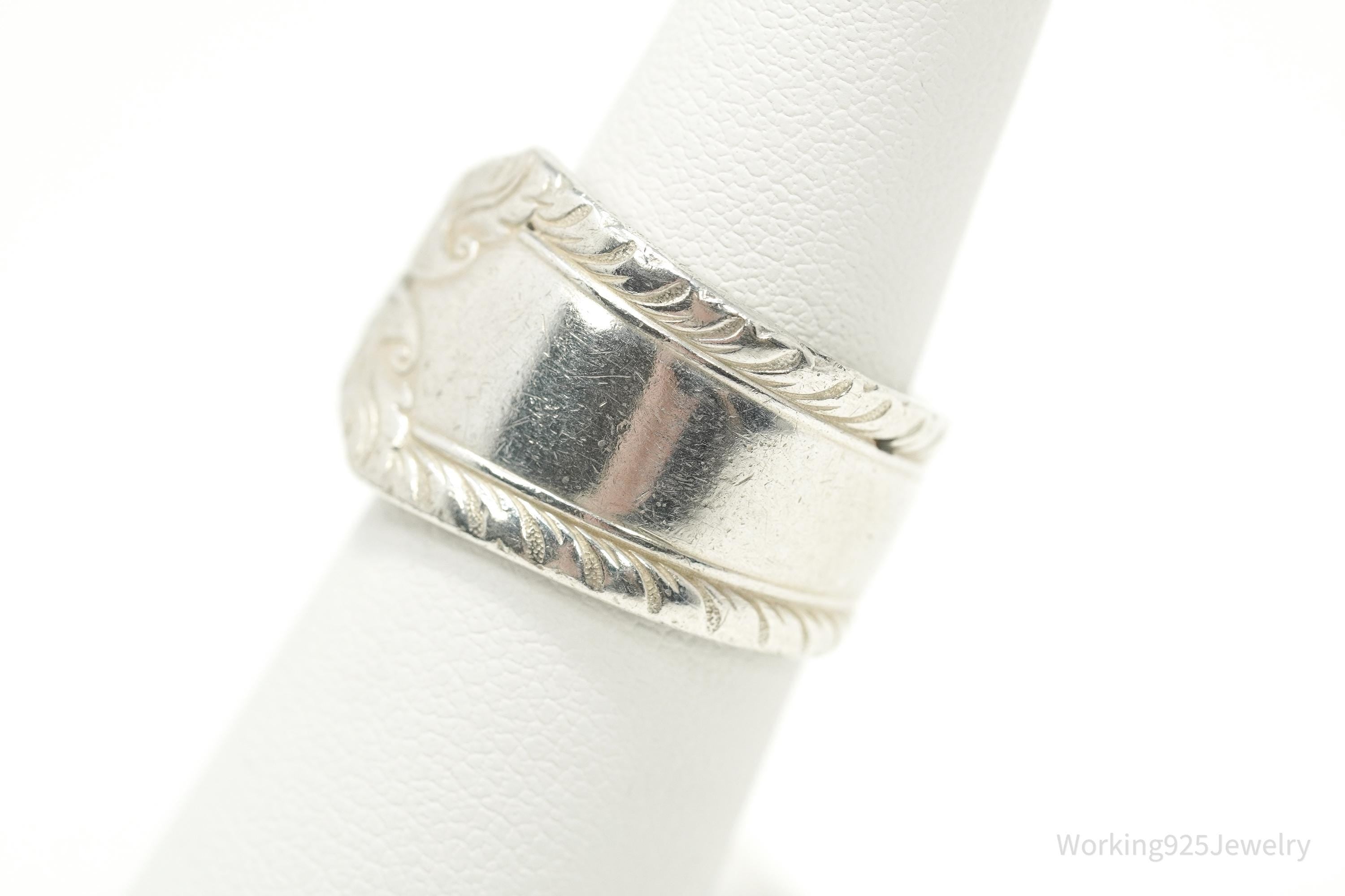 Antique Silver Spoon Ring Size 6.5