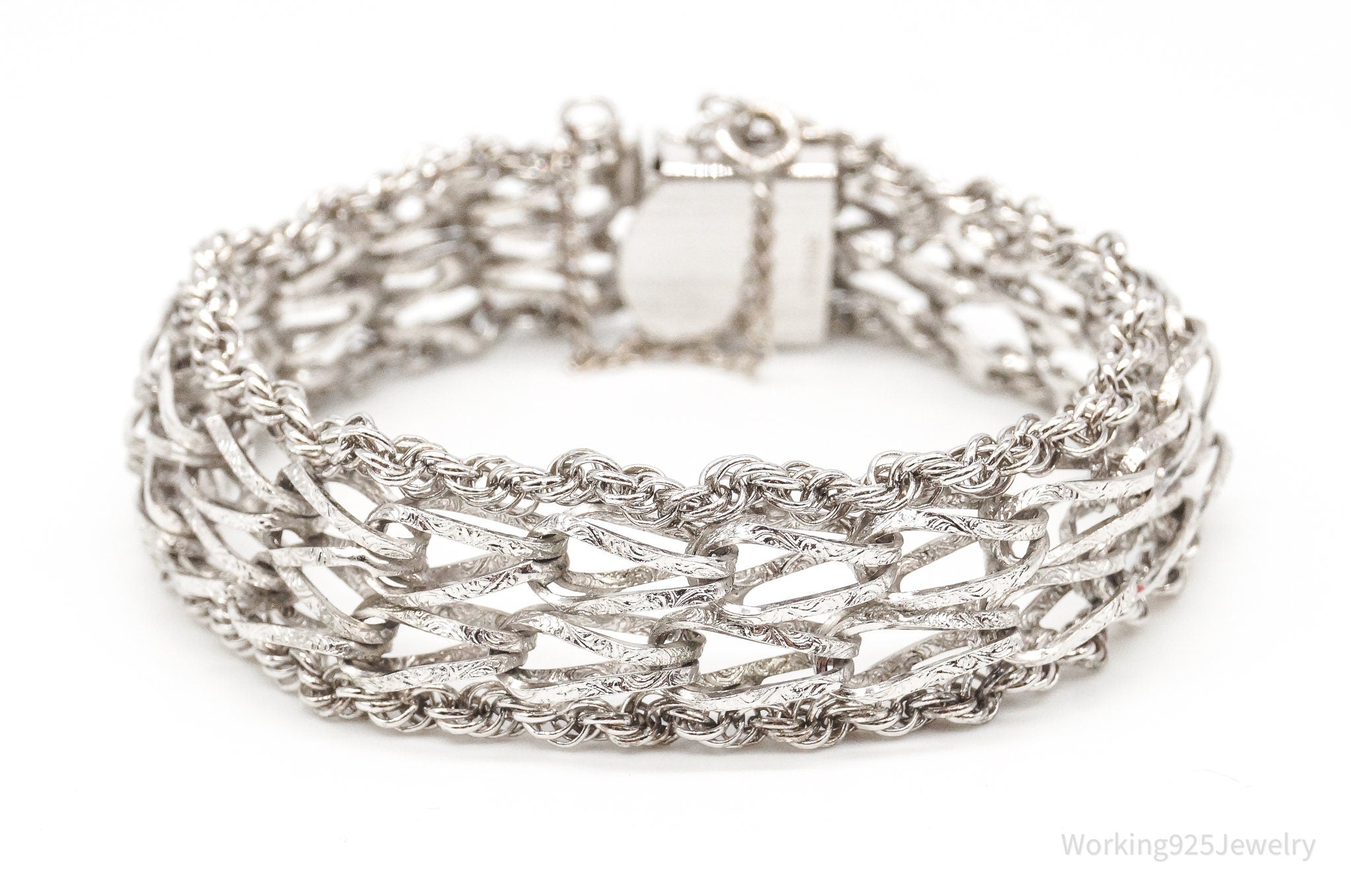 Vintage Wide Sterling Silver Chainlink Bracelet