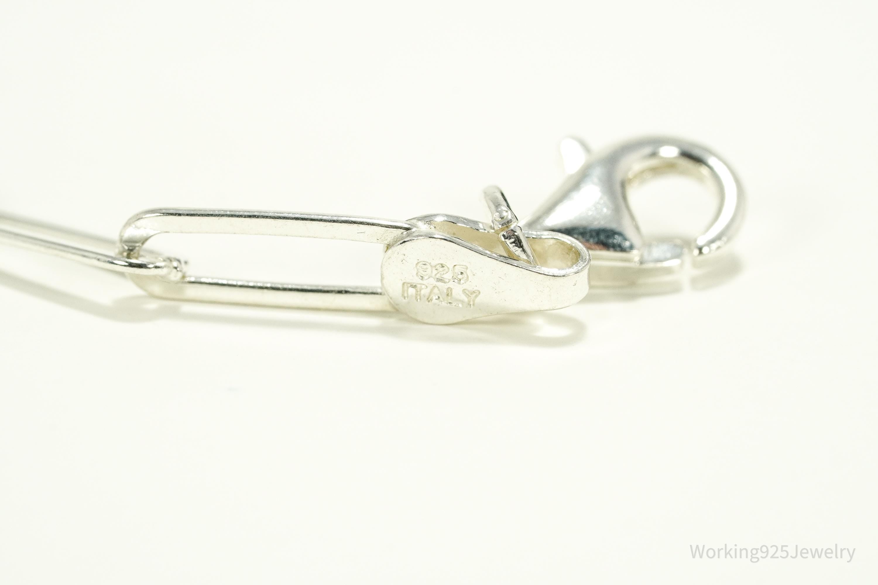 Vintage Italian Dyaderma Chain Link Sterling Silver Bracelet - 7"