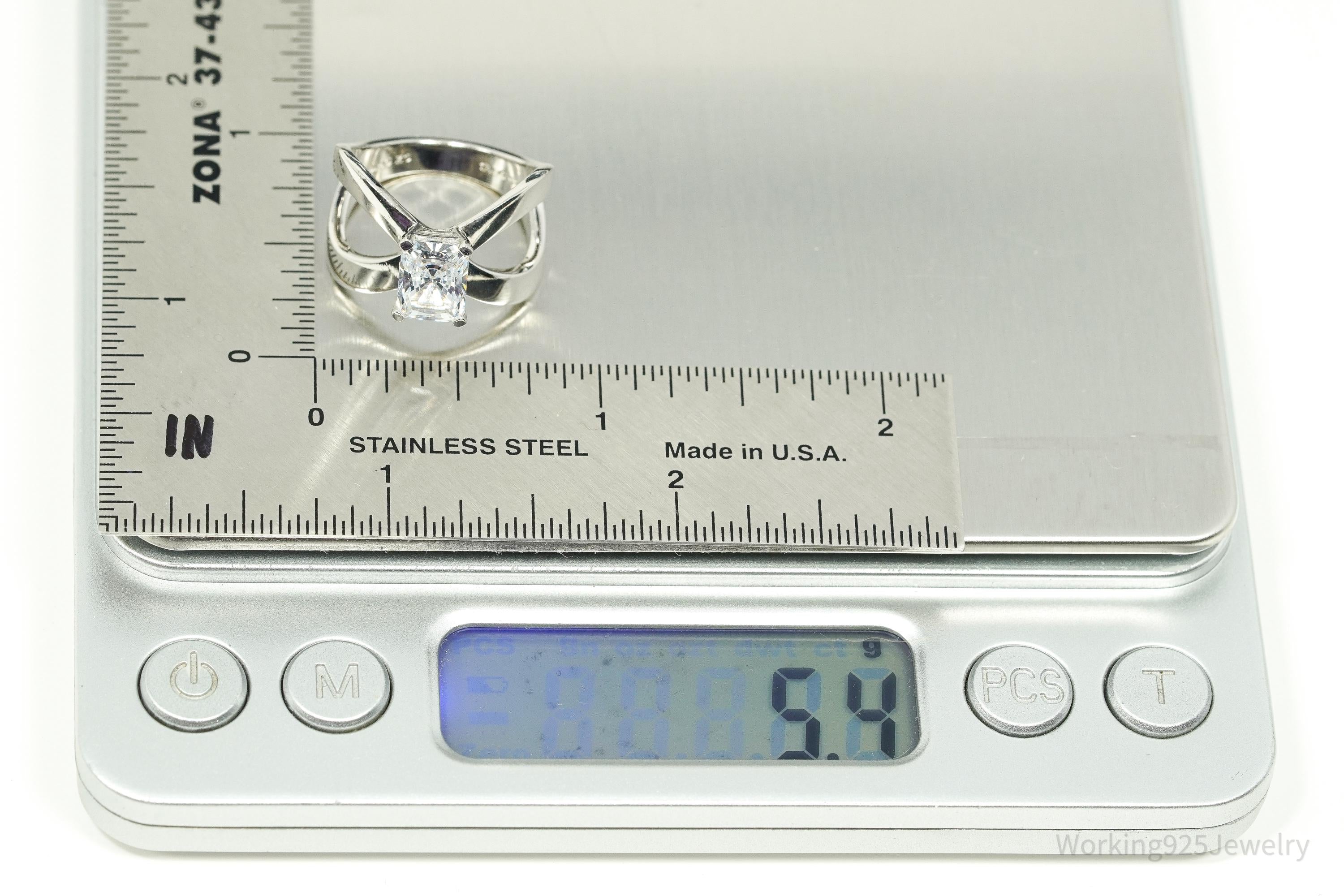 Vintage UTC Cubic Zirconia Sterling Silver Ring Size 6