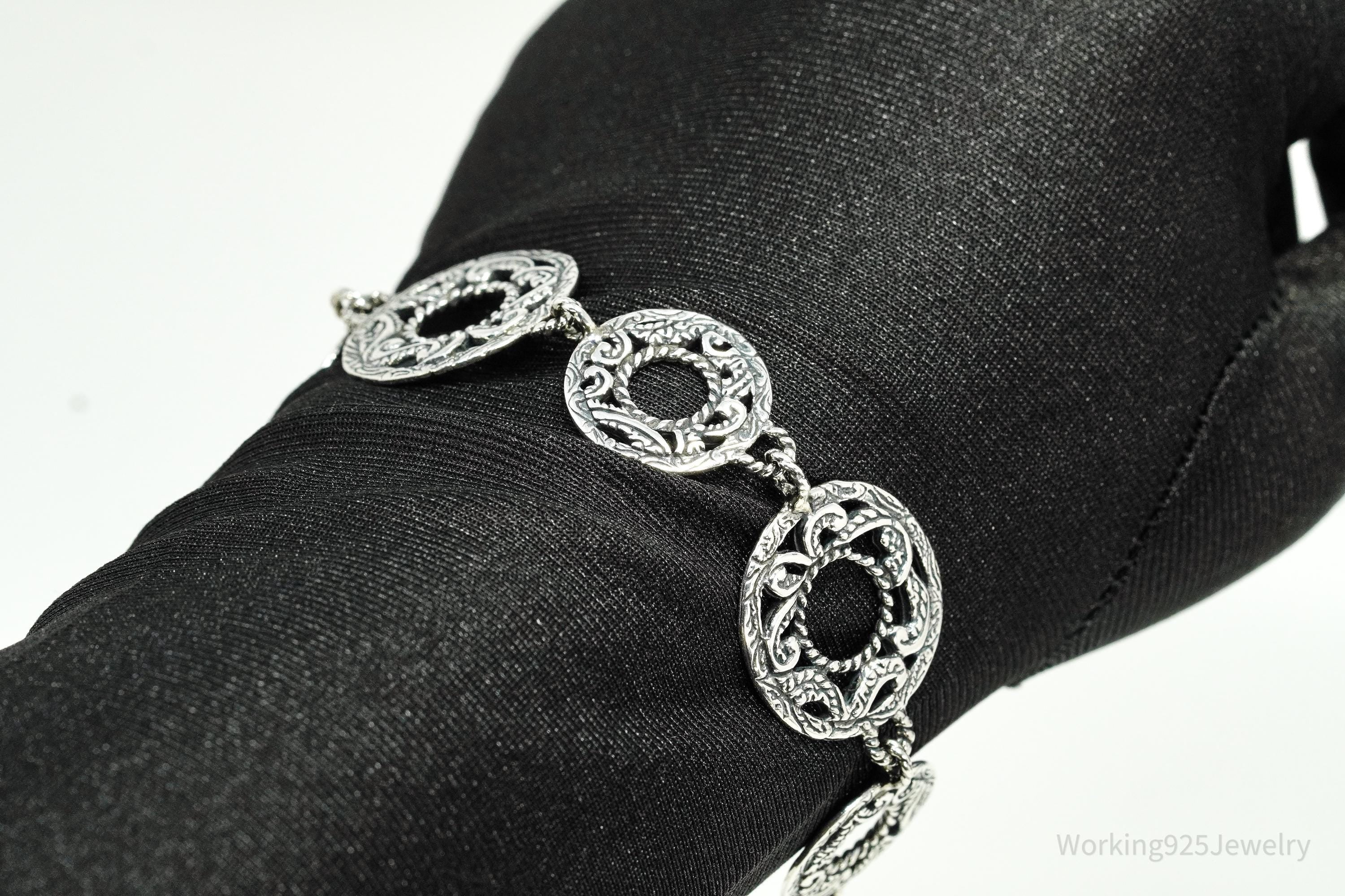 Vintage Native Carolyn Pollack Relios Sterling Silver Bracelet 9"