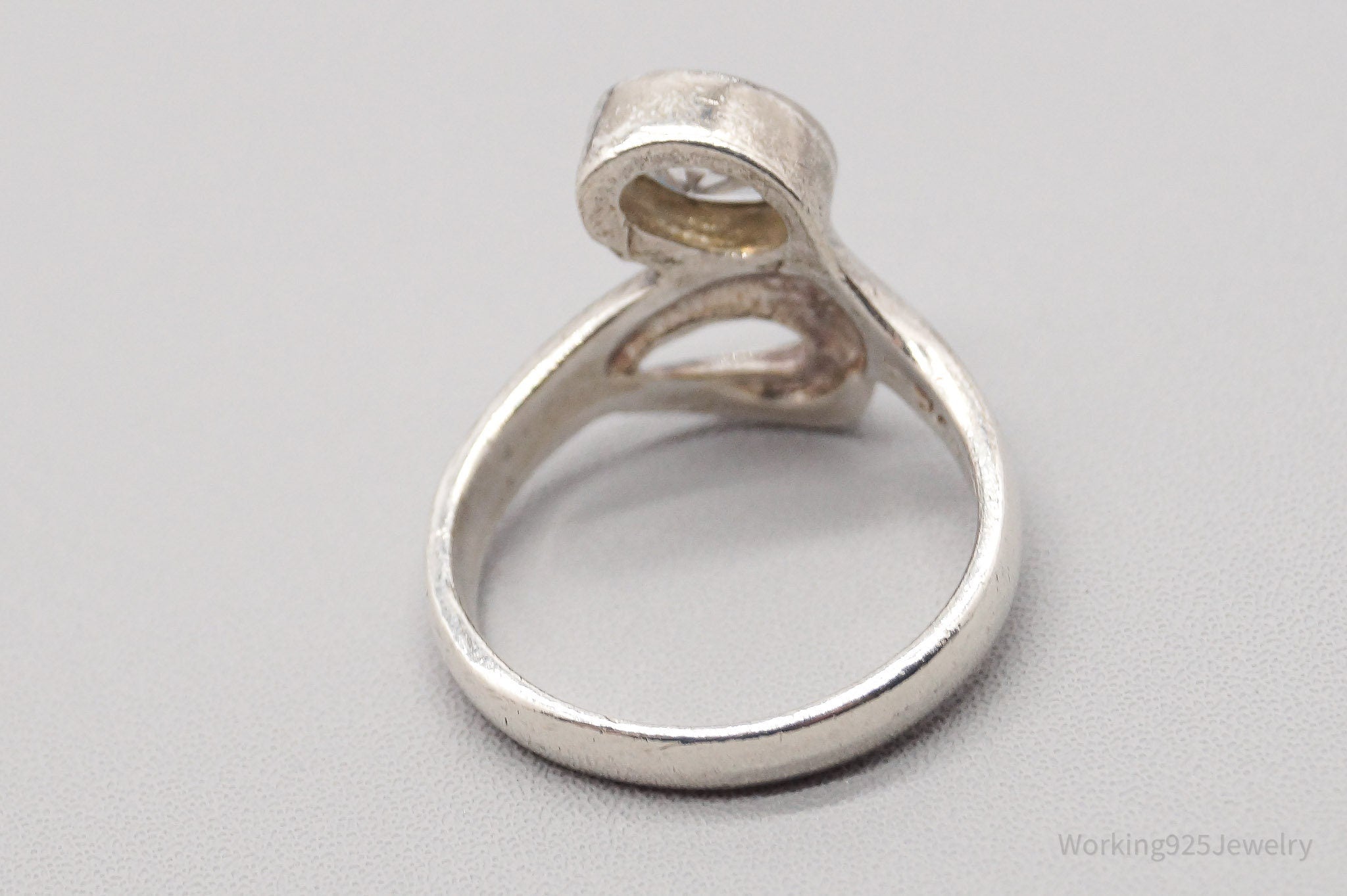 Vintage Cubic Zirconia Sterling Silver Ring - Size 6.75