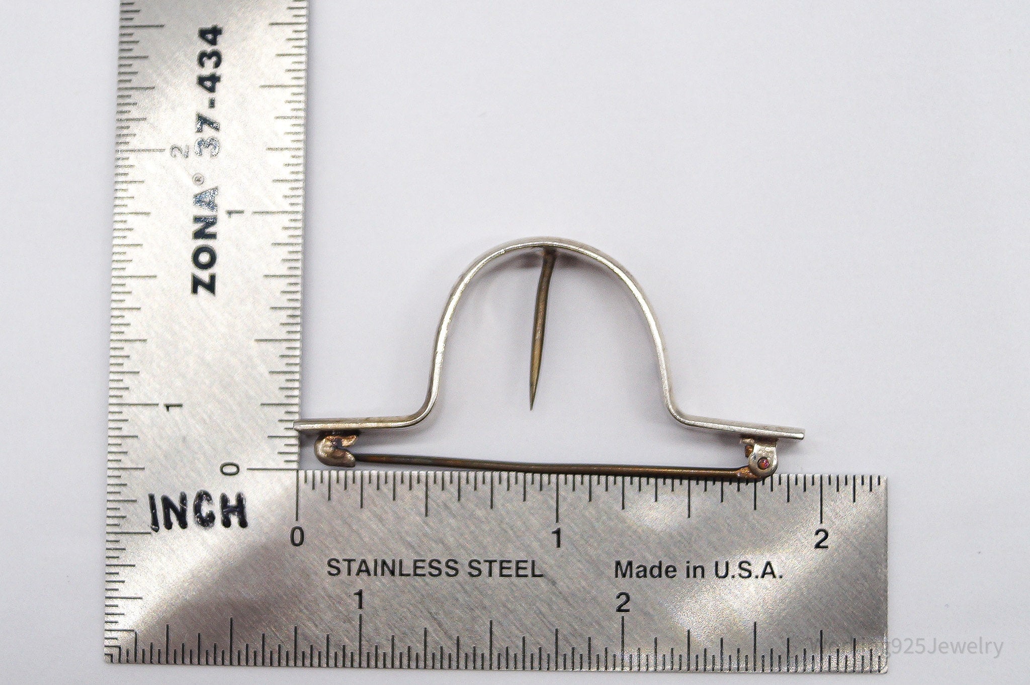 Antique Large Sterling Silver Tussie Mussie Posey Holder Boutonniere Brooch Pin