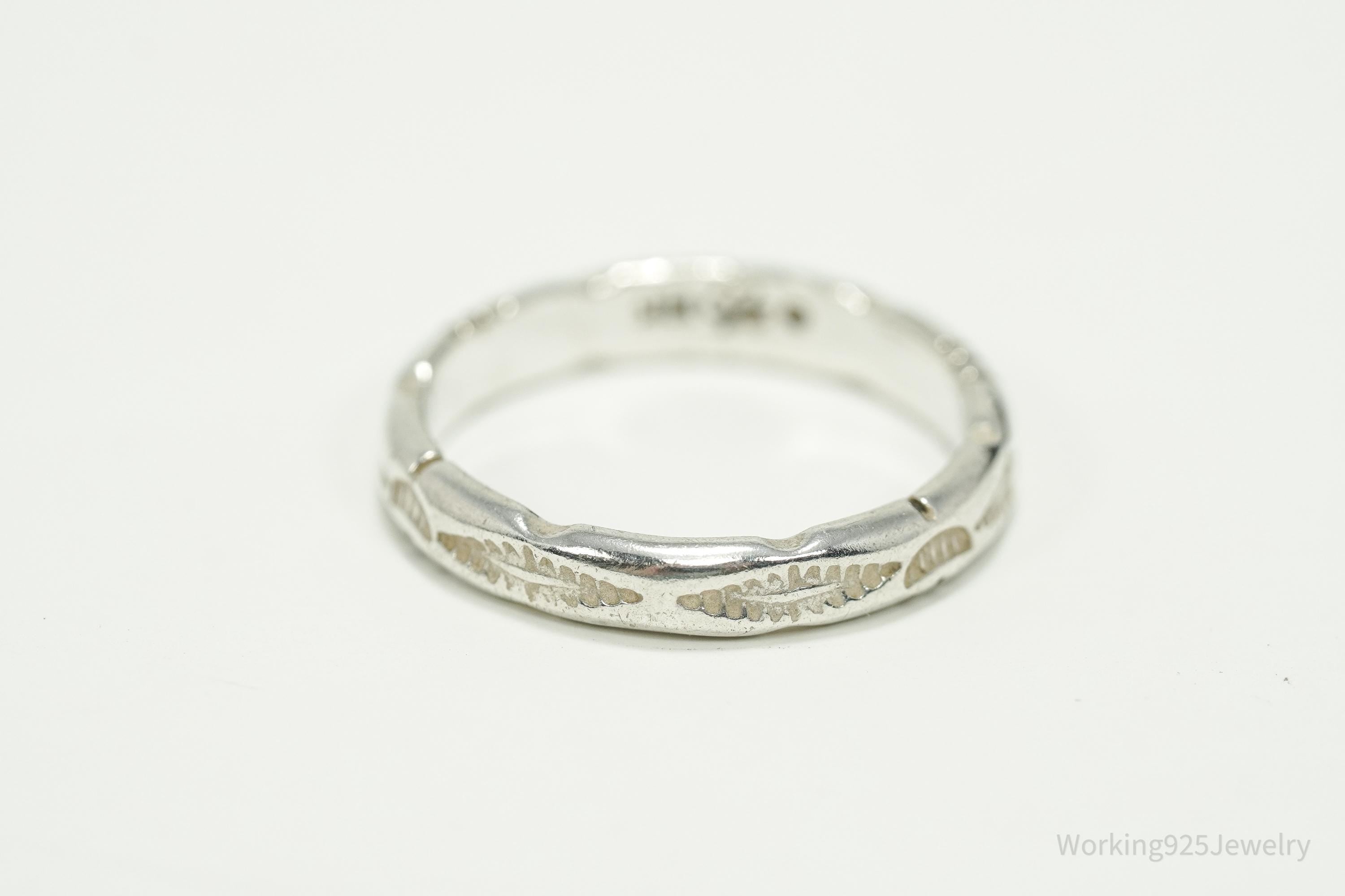 Vintage Native Designer Carolyn Pollack Sterling Silver Band Ring Size 7.75
