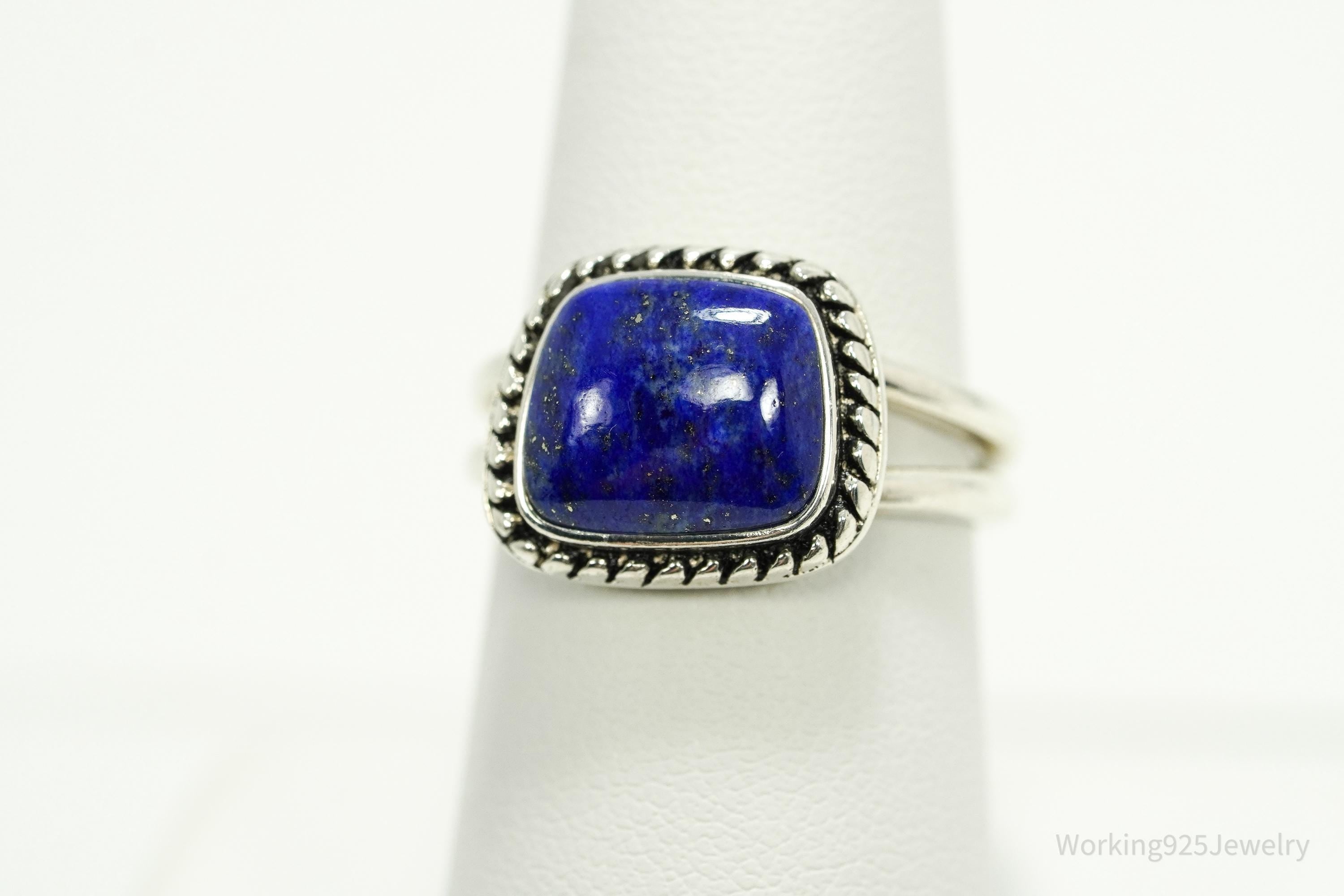 Vintage Designer BARSE Lapis Lazuli Sterling Silver Ring - Size 7.75